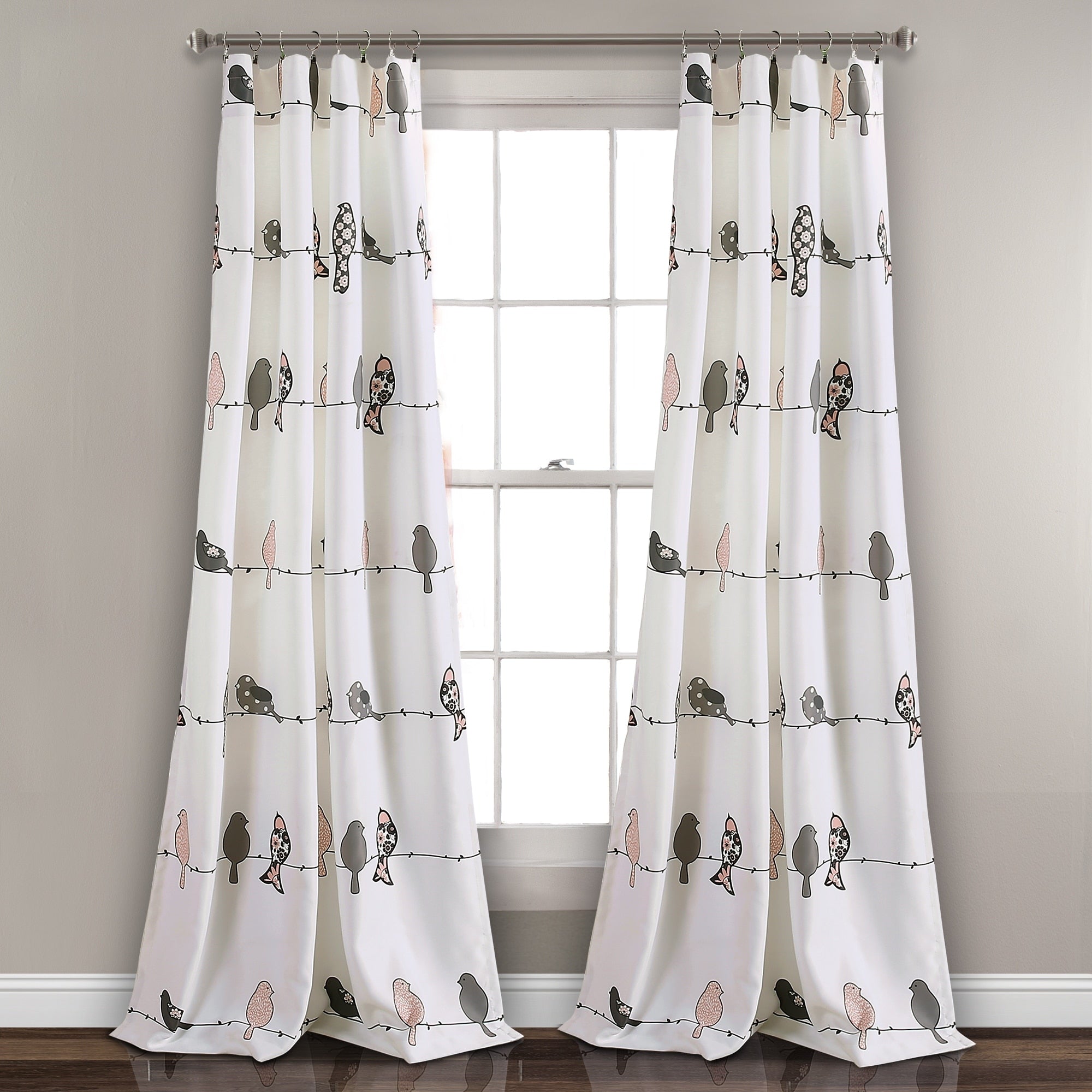 Lush Decor Rowley Birds Room Darkening Curtain Panel Pair