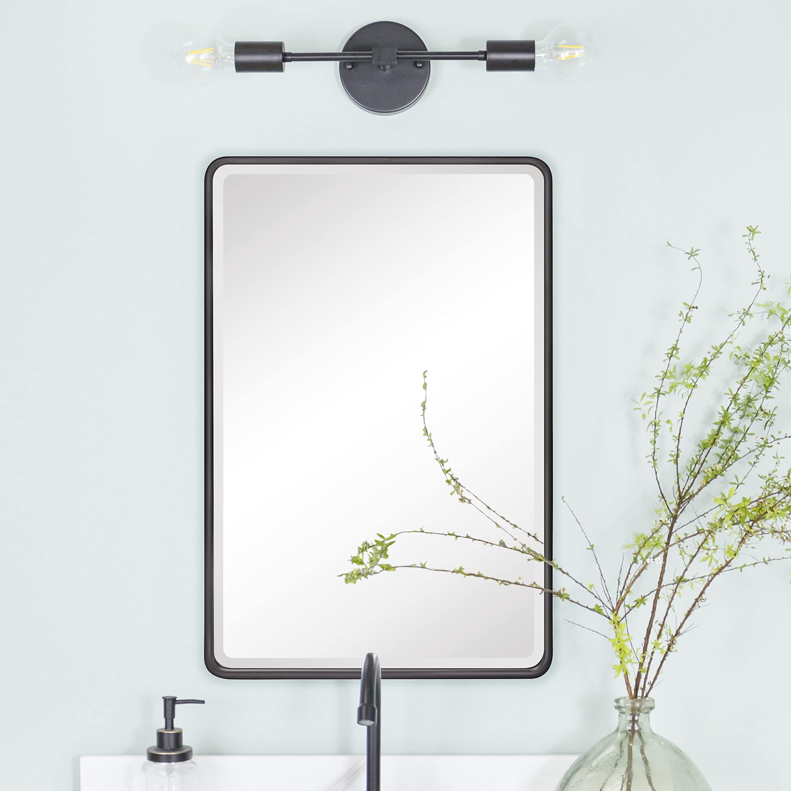 TEHOME Farmhouse Recessed Metal Bathroom Medicine Cabinets with Mirror