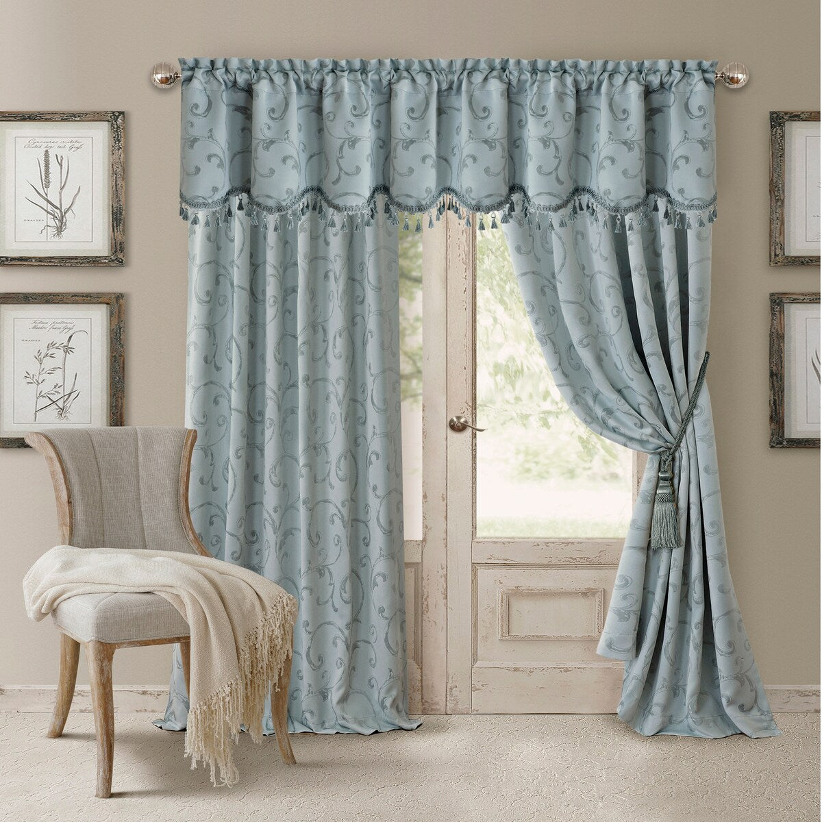 Elrene Mia Jacquard Blackout Curtain Panel