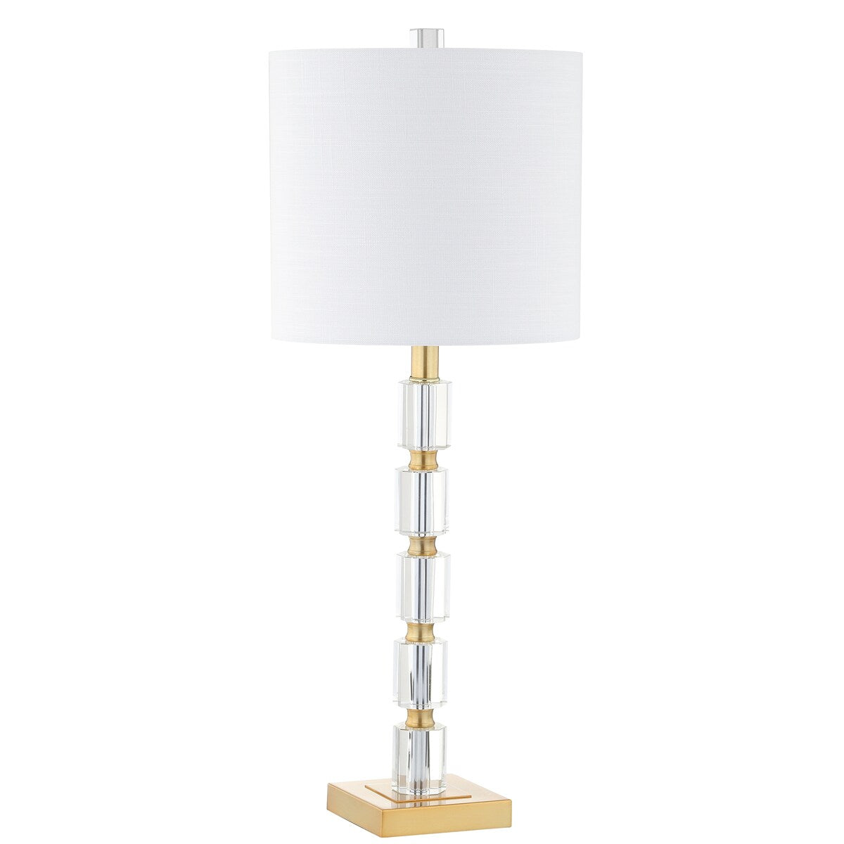 Nala 28.5 Crystal LED Table Lamp, Clear/Brass (Set of 2) by JONATHAN Y