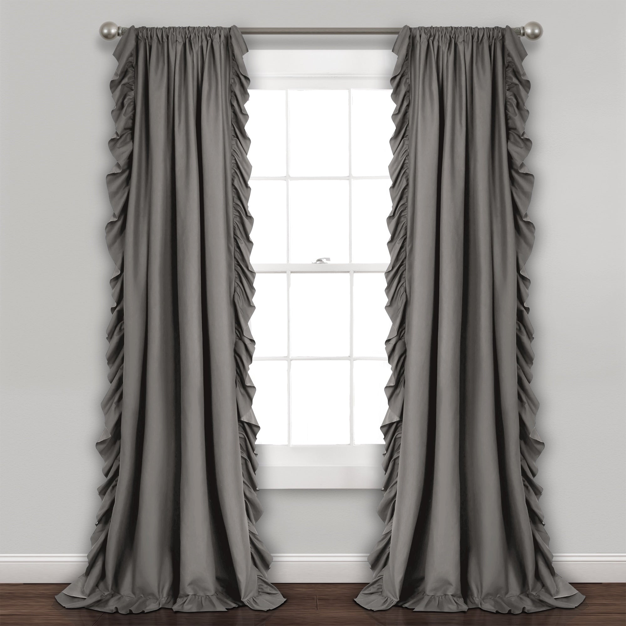 The Gray Barn Gila Ruffled Edge Curtain Panel Pair