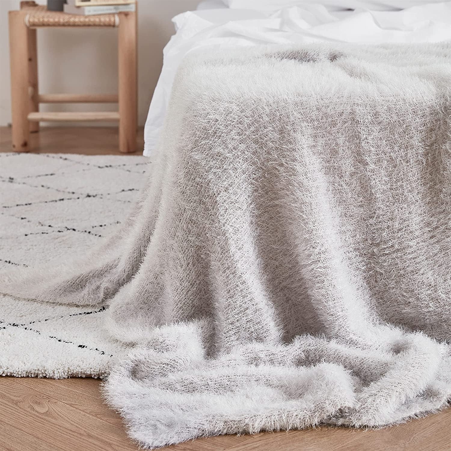 Cozy Potato Crazy Messy Plush Throw Blanket