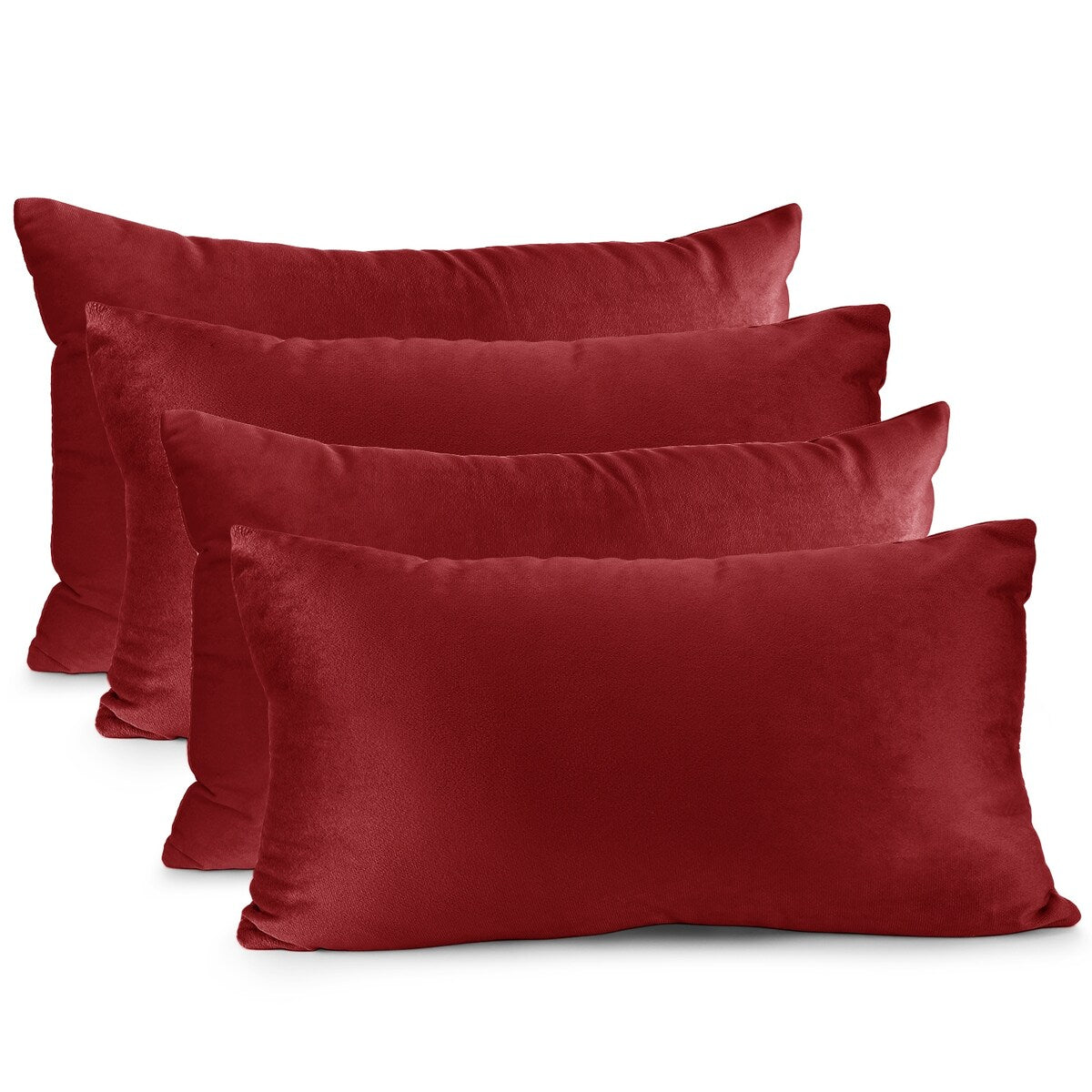 Nestl Solid Microfiber Soft Velvet Throw Pillow Cover (Set of 4)