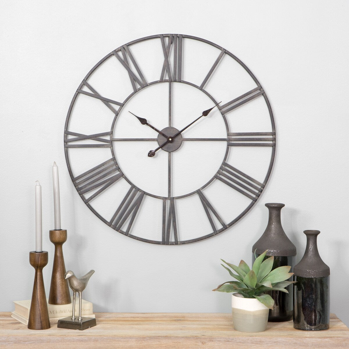 Solange Round Metal Wall Clock