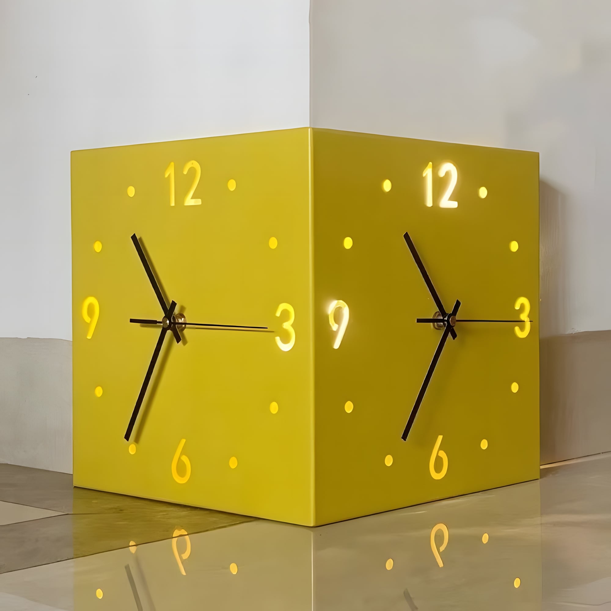 Backlit LED Wall Clock Corner Clock w/ Motion Sensor