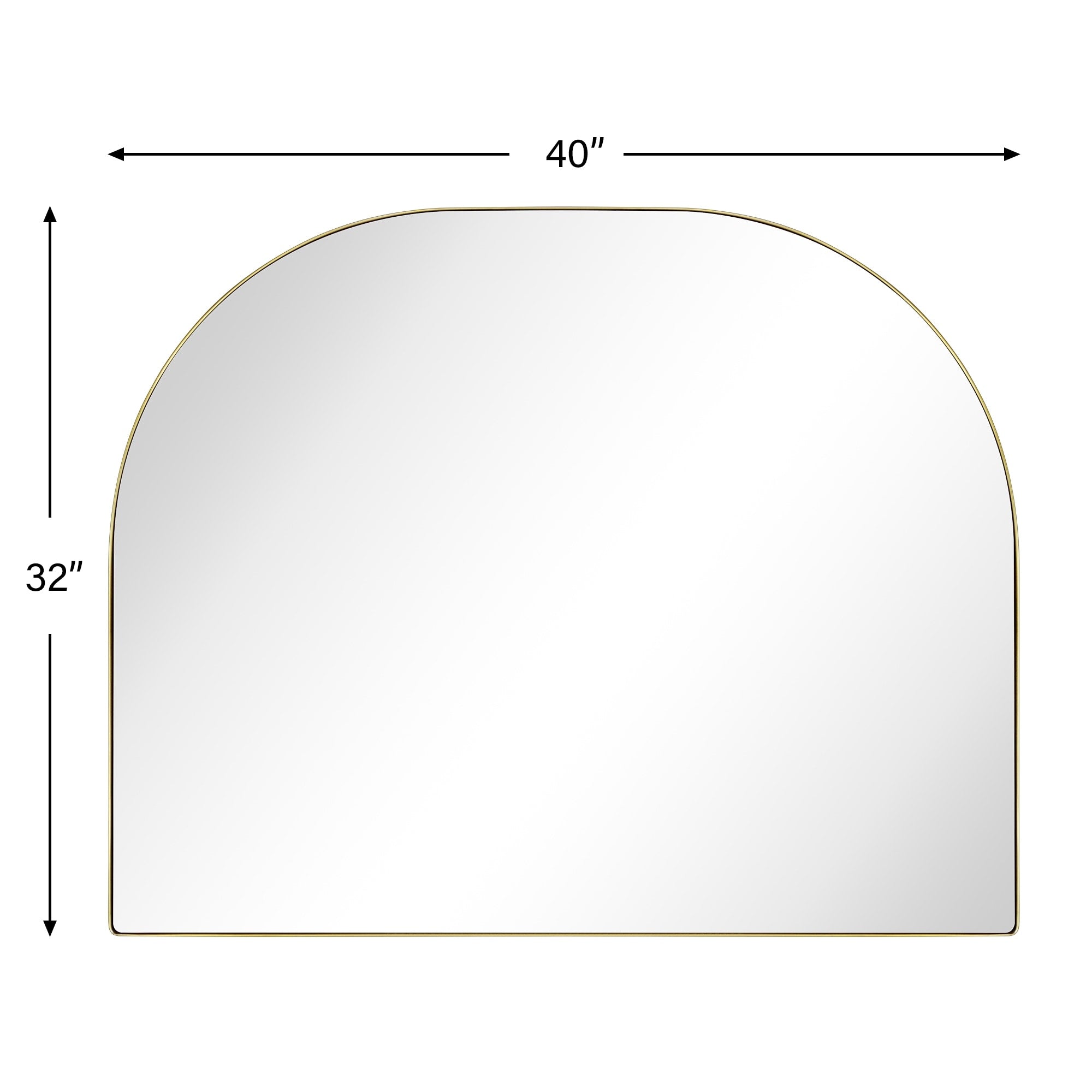 TEHOME Dezerae Large Arch Mirror for Mantel, 40'' W x 32'' H