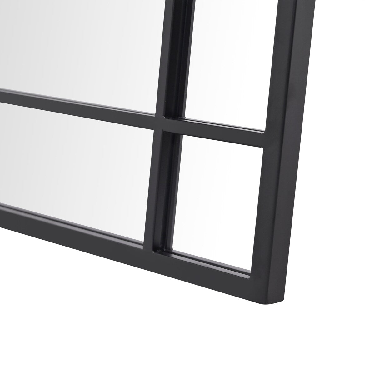 Metal Rectangle Full Length Mirror Pane Grid Floor Mirror