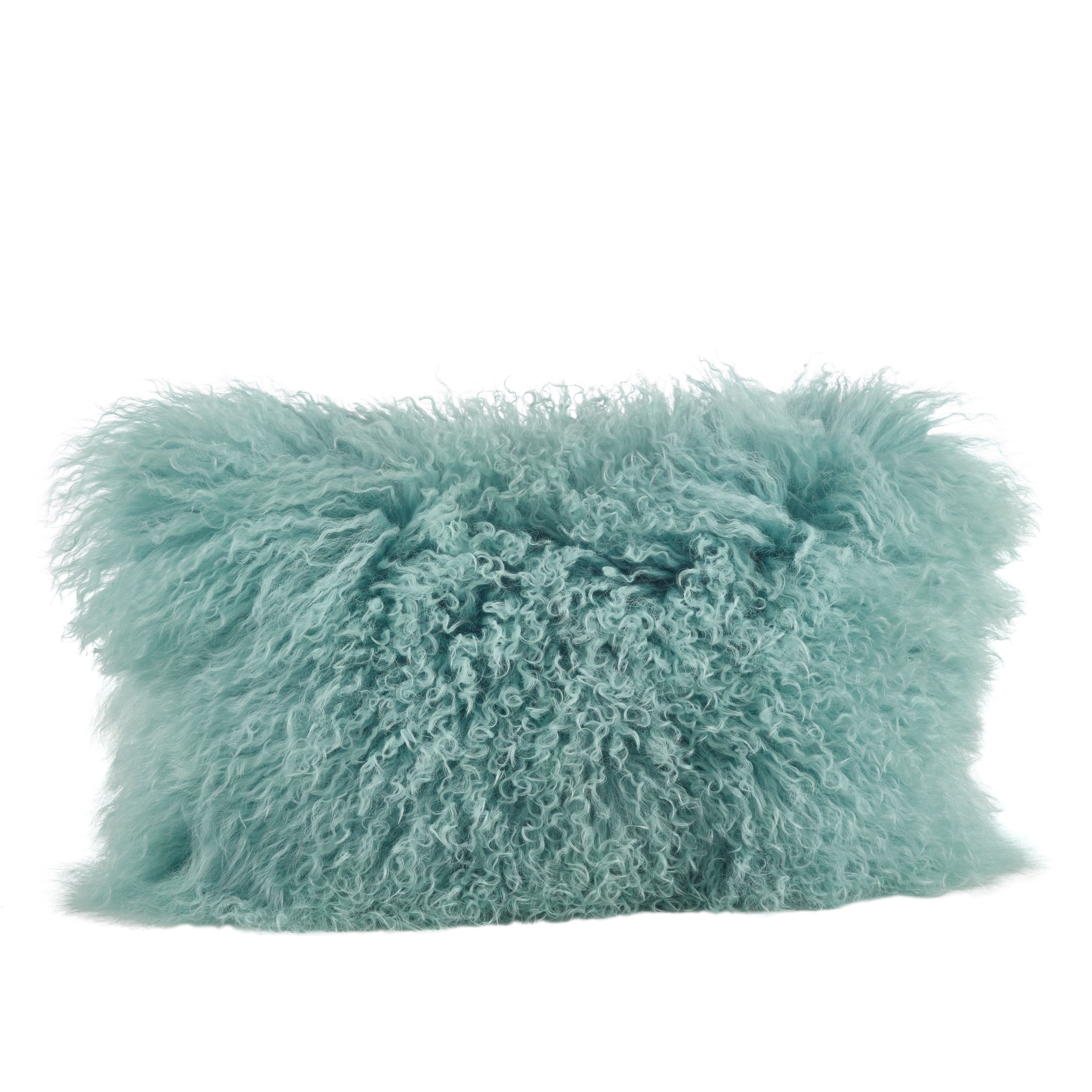 Poly-filled Mongolian Lamb Throw Pillow