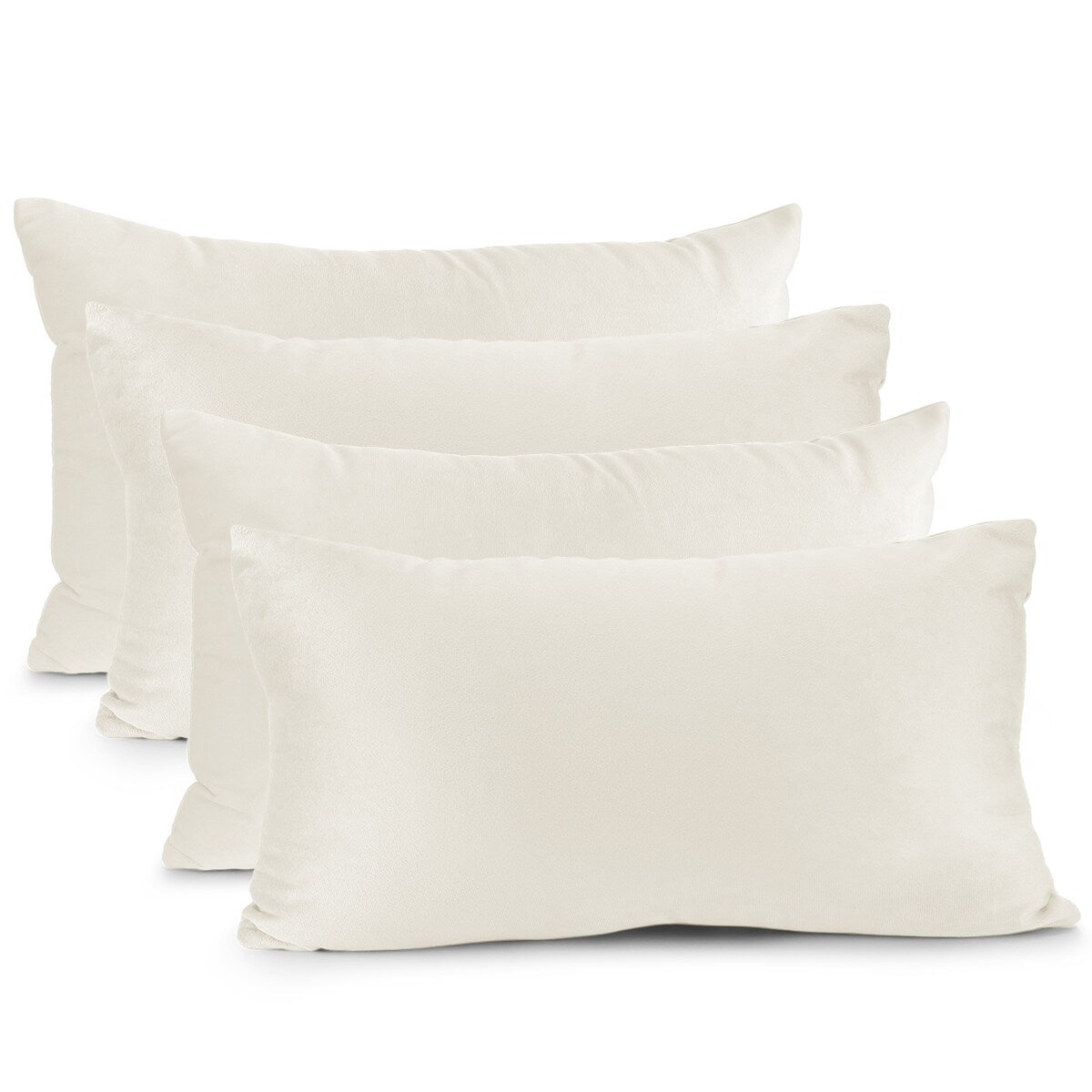 Nestl Solid Microfiber Soft Velvet Throw Pillow Cover (Set of 4)