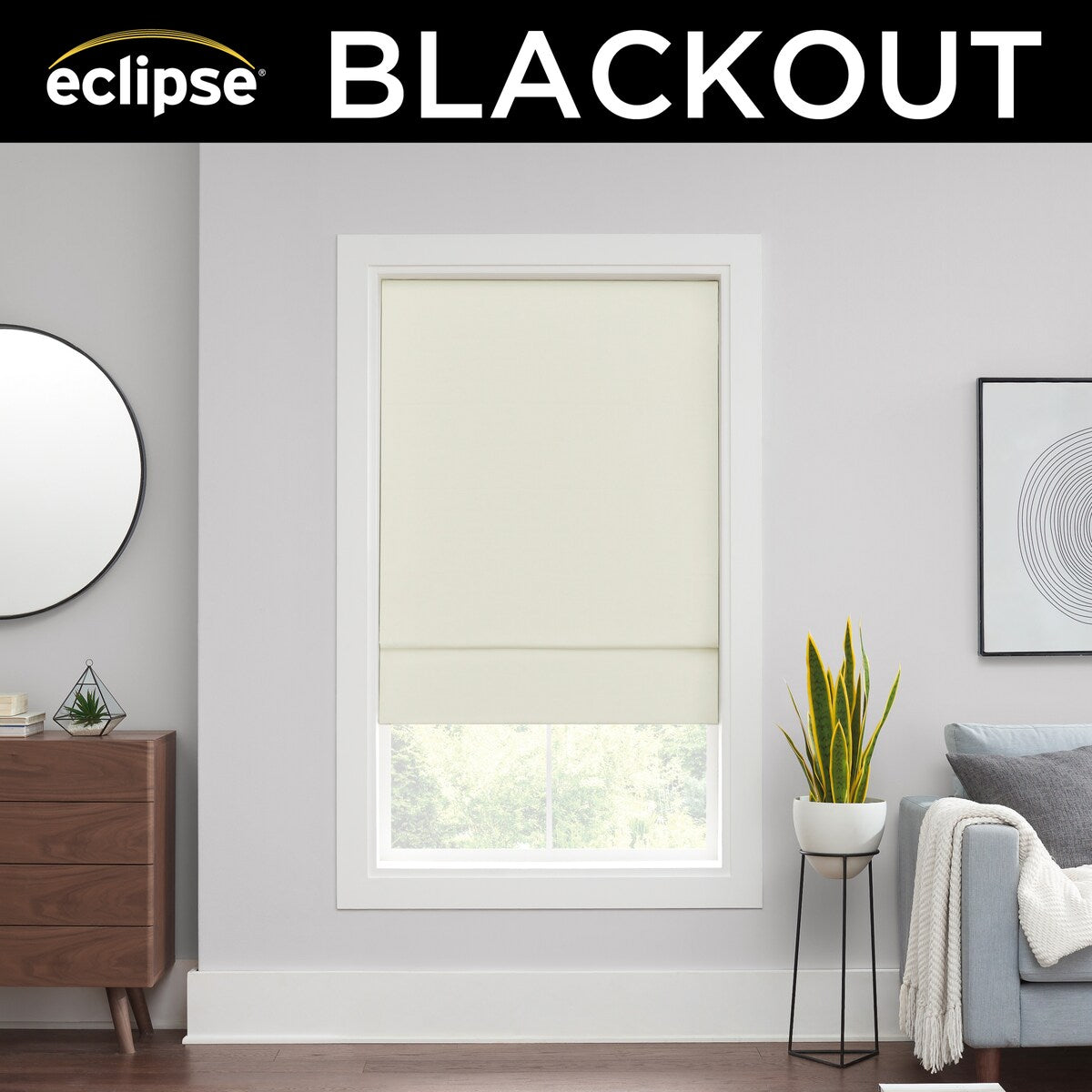 Eclipse Kylie Solid 100% Total Blackout Cordless Roman Shade