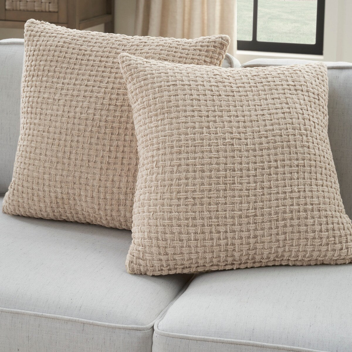 Mina Victory Lifestyle Woven Chenille 18 x 18 Set of 2 Indoor Throw Pillow