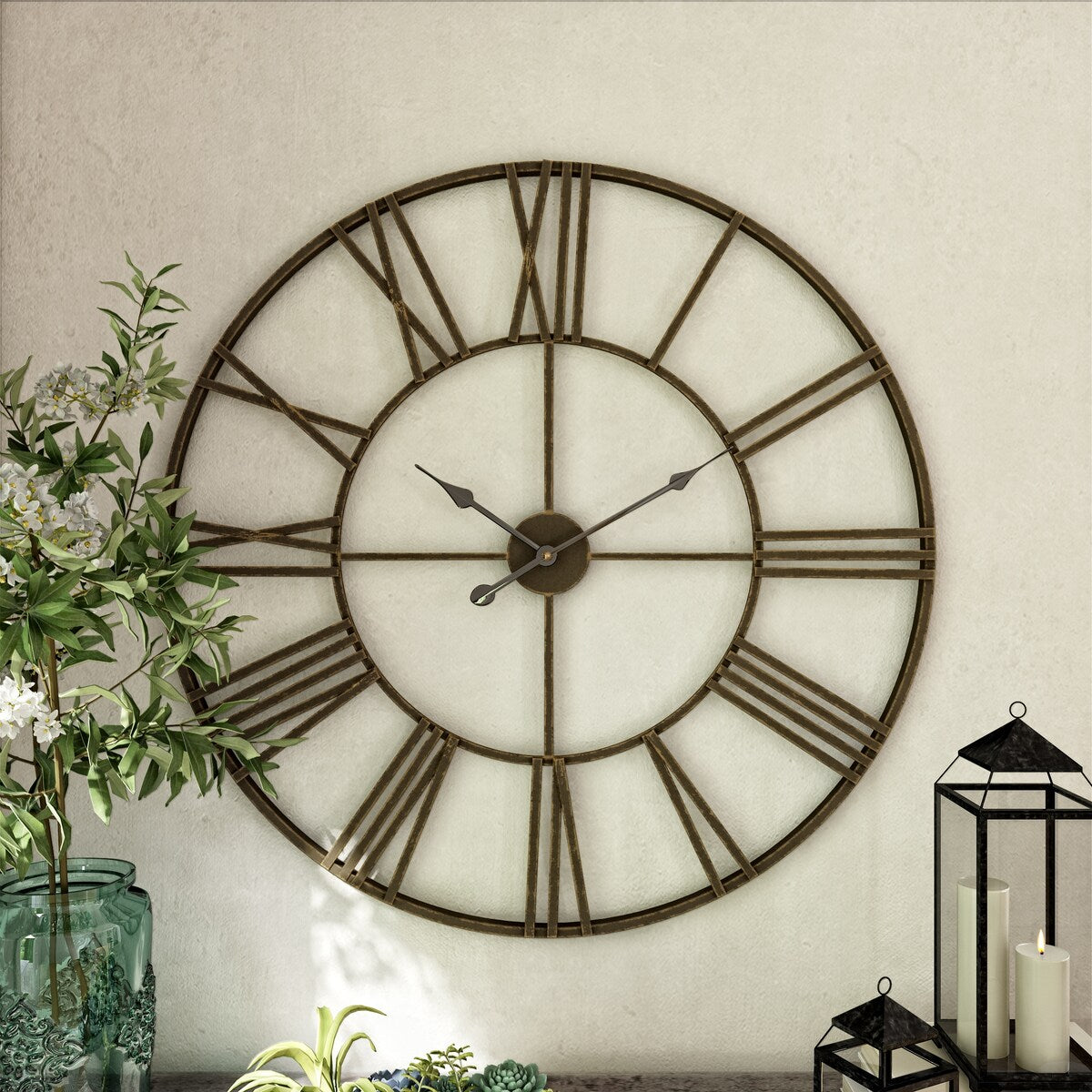 Solange Round Metal Wall Clock