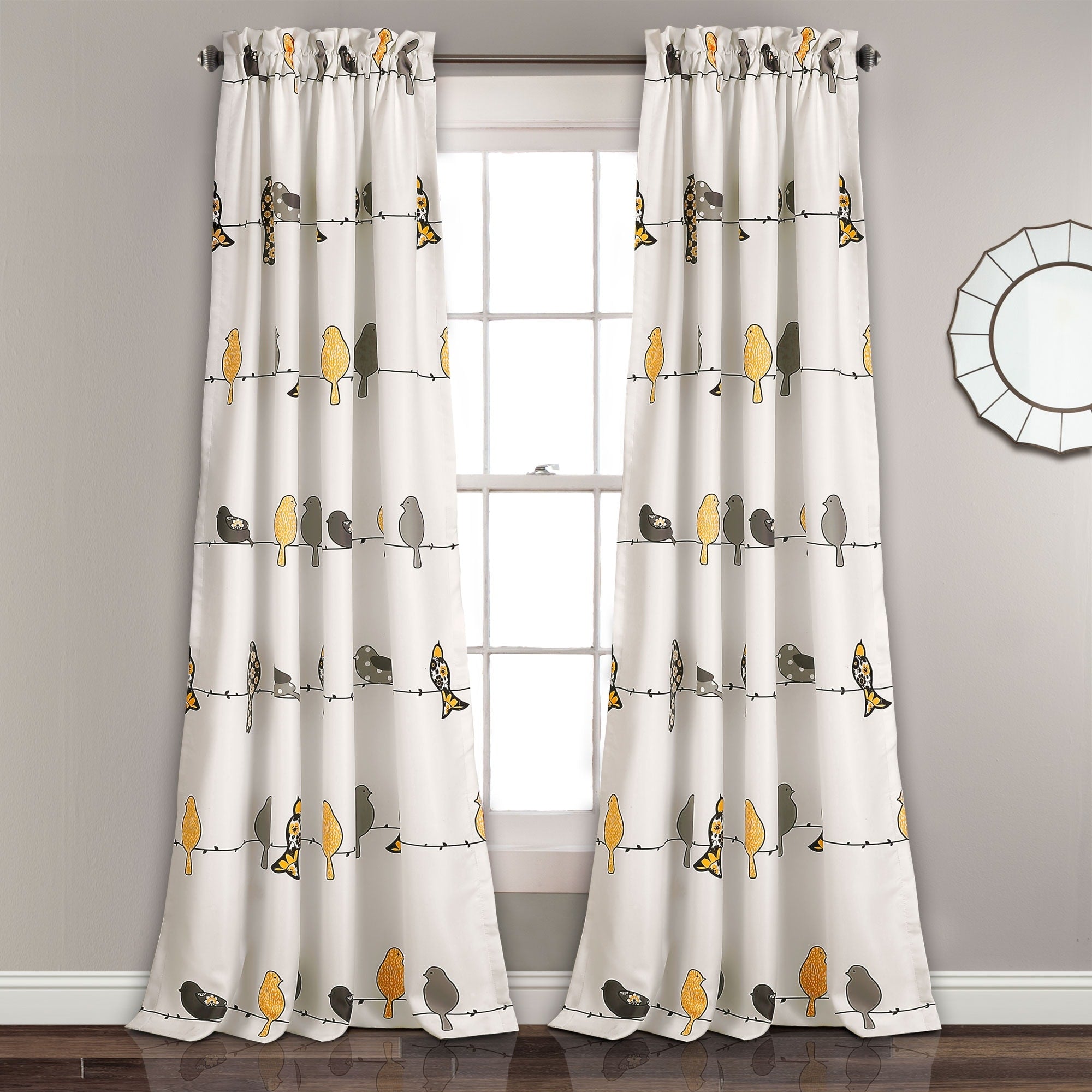 Lush Decor Rowley Birds Room Darkening Curtain Panel Pair