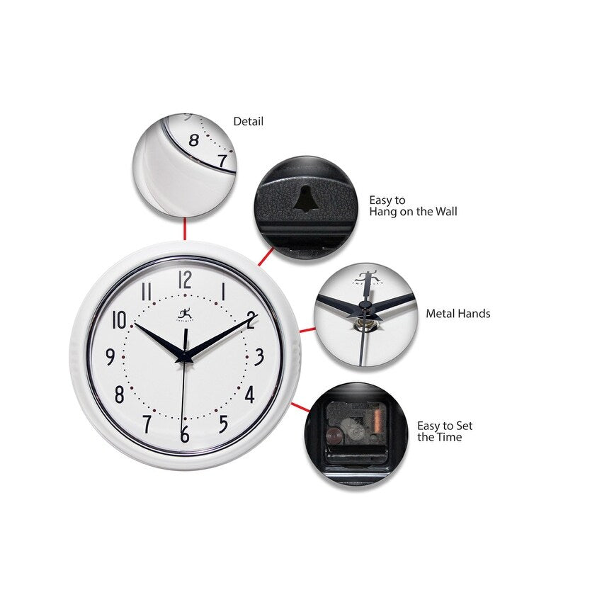 Round Retro Kitchen Wall Clock by Infinity Instruments