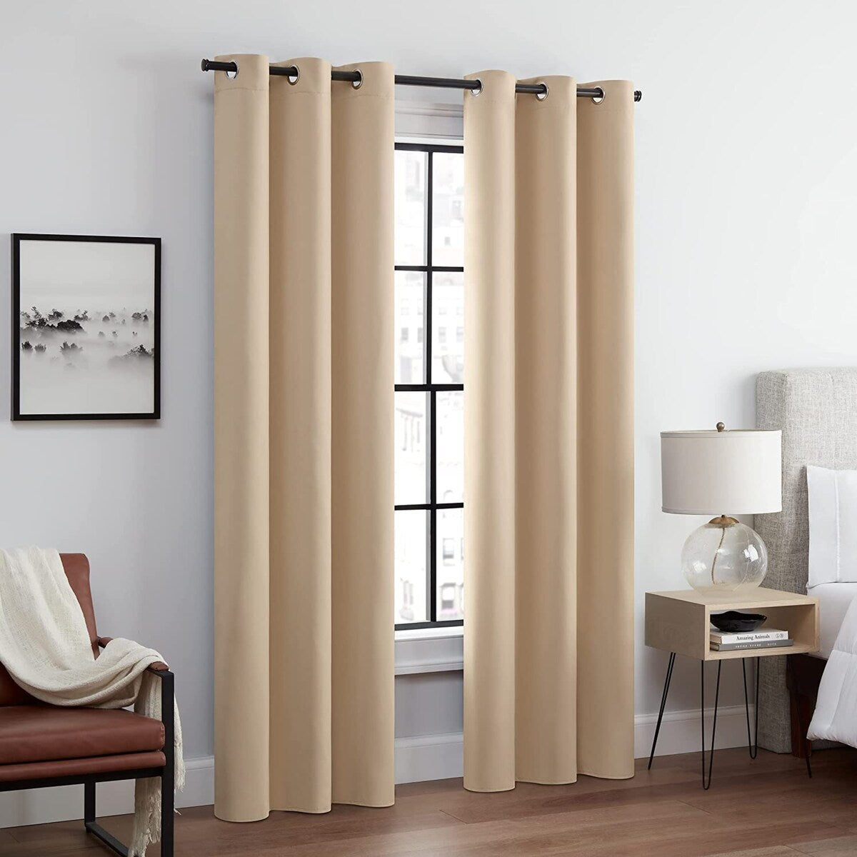 Eclipse Aldera Solid Tripleweave Thermal Blackout Grommet Curtains (2 Panels)