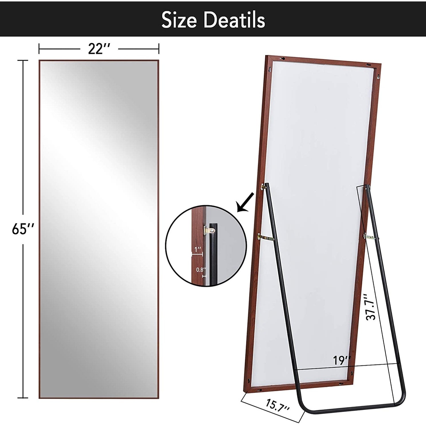 Aluminum Alloy Full Length Floor Mirror