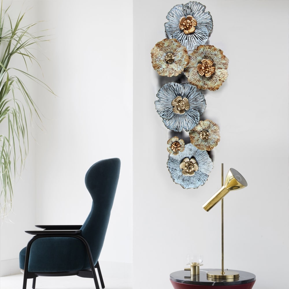 Carbon Loft Multi-color Metal Distressed Flower Wall Art