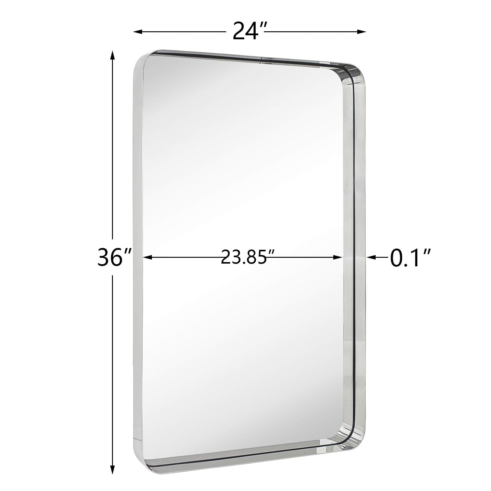 TEHOME Arthers Stainless Steel Metal Bathroom Vanity Wall Mirror