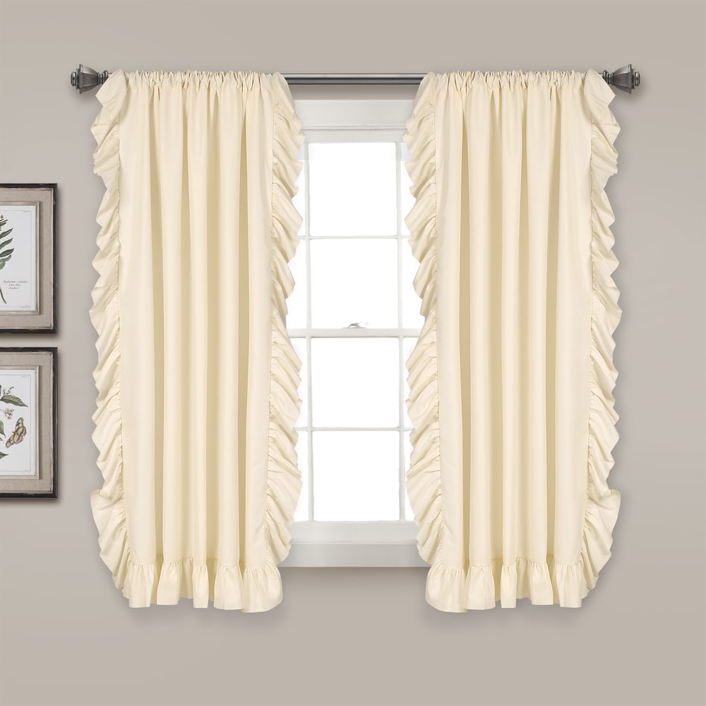 The Gray Barn Gila Ruffled Edge Curtain Panel Pair