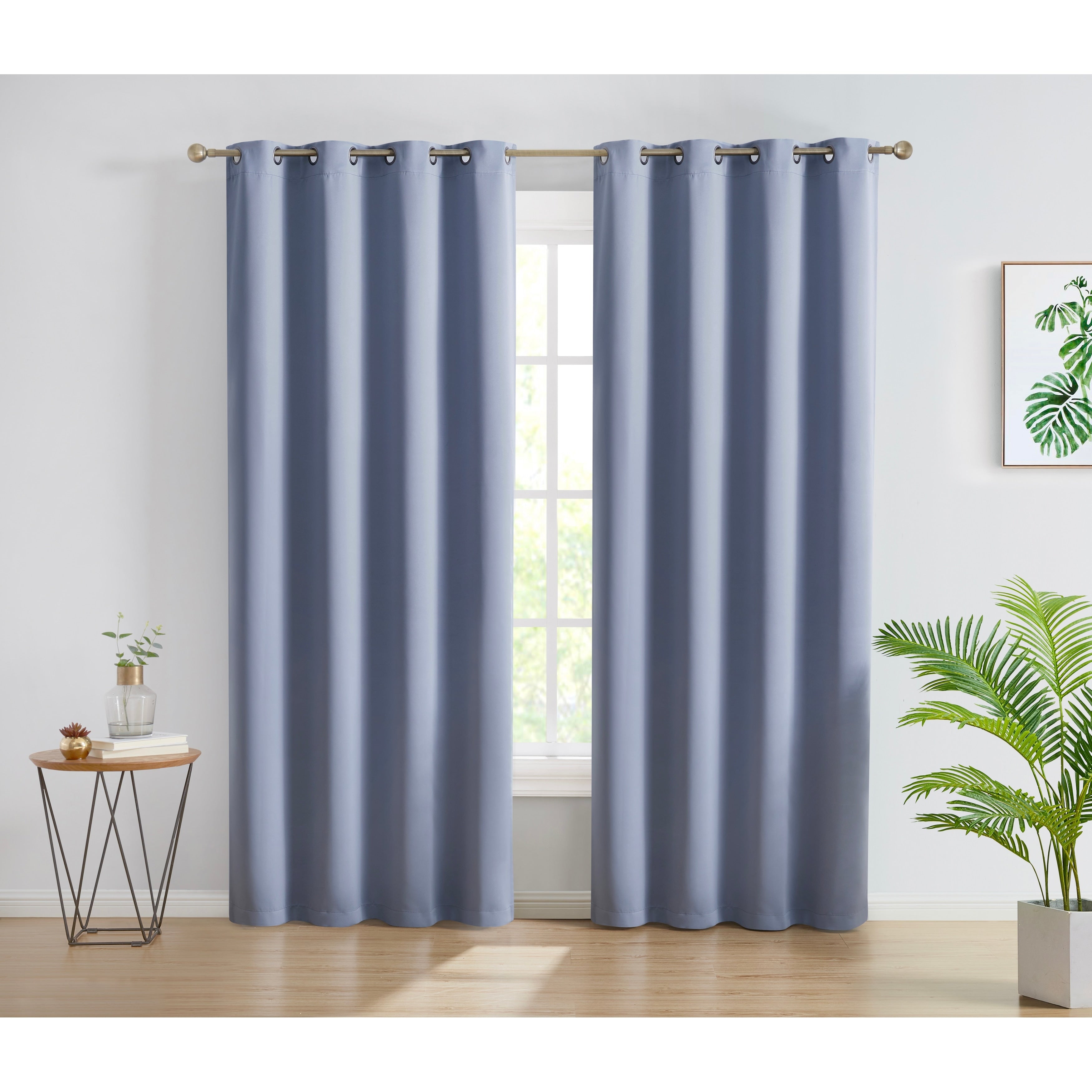 HLC.me Oxford Blackout Curtains - Thermal Insulated Window Treatment Grommet Panels, Set of 2