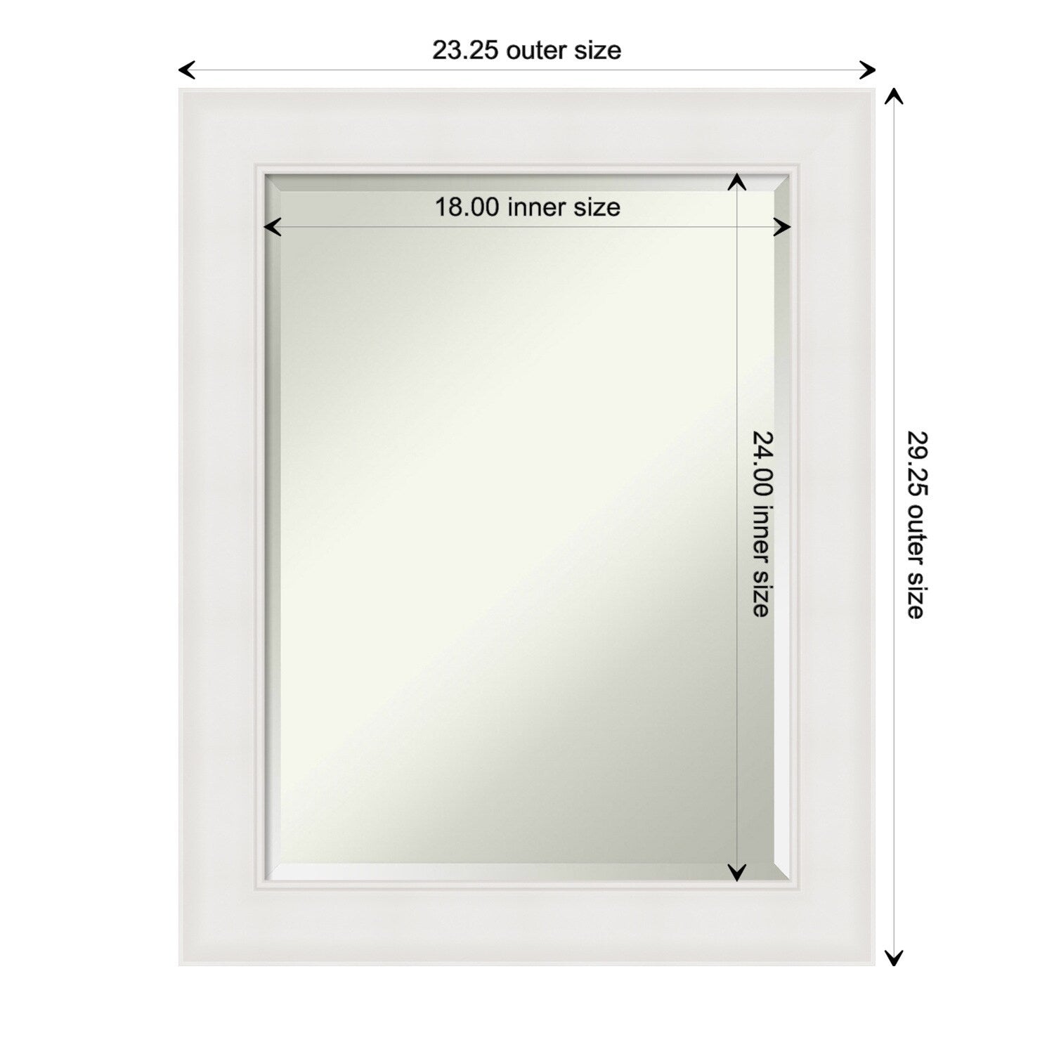 Textured White Beveled Framed Bathroom Vanity Wall Mirror - Textured White