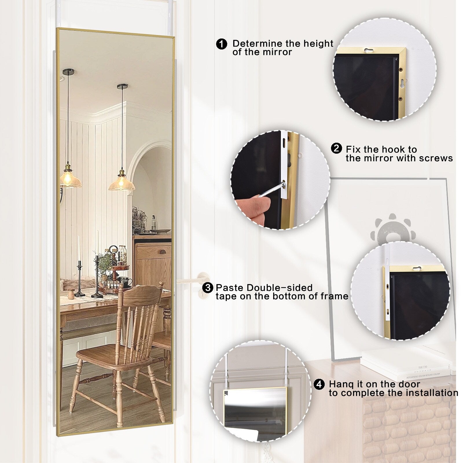 Large Standing Full Length Mirror Wall Decor for Hanging