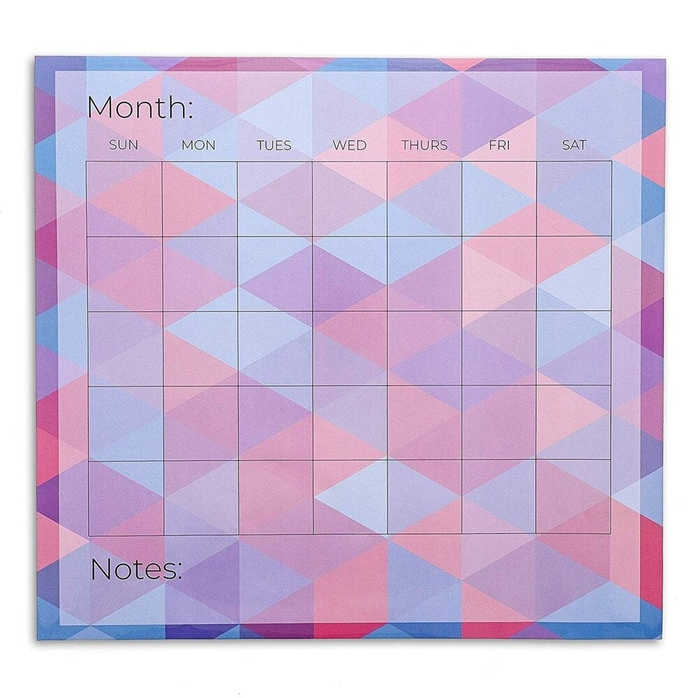 6x Adhesive Blank Monthly Dry Erase Wall Calendar for Schedule Reminder 14x12.5