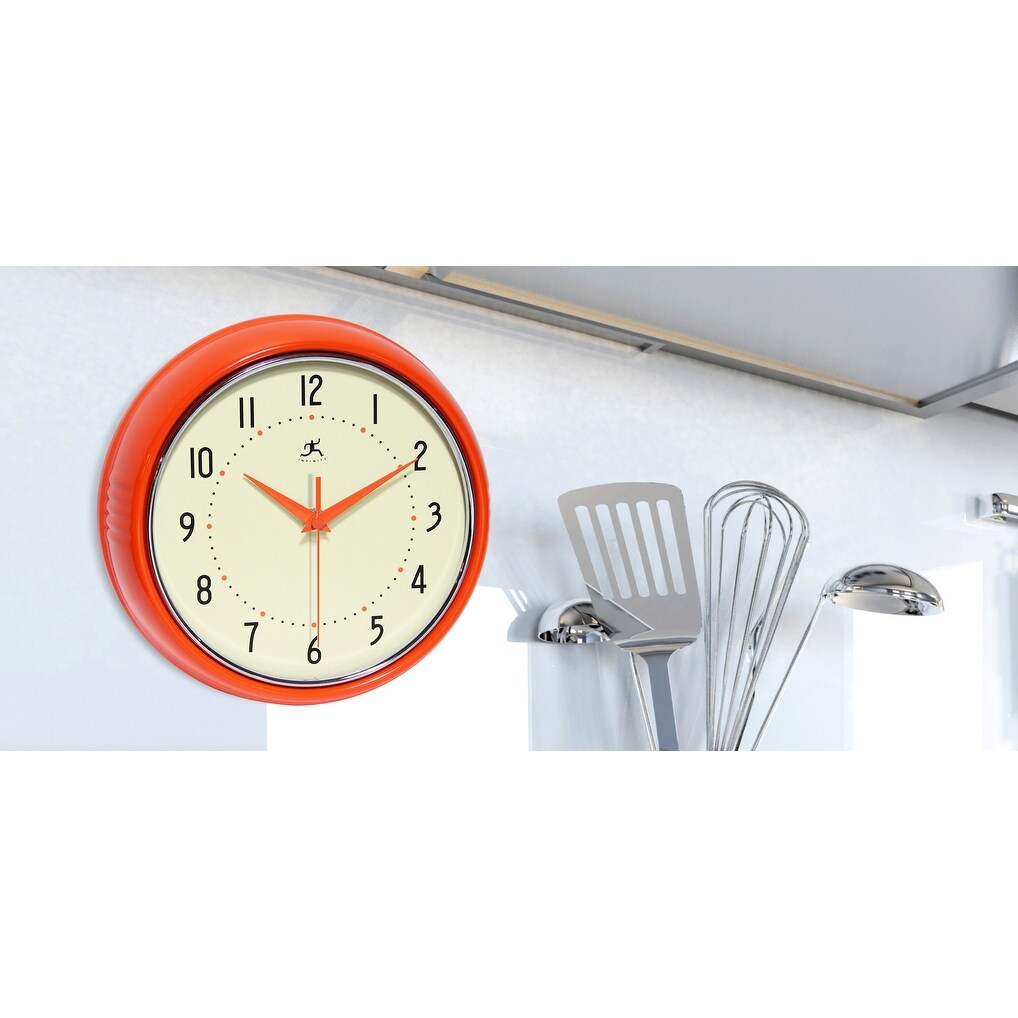 Round Retro Kitchen Wall Clock by Infinity Instruments