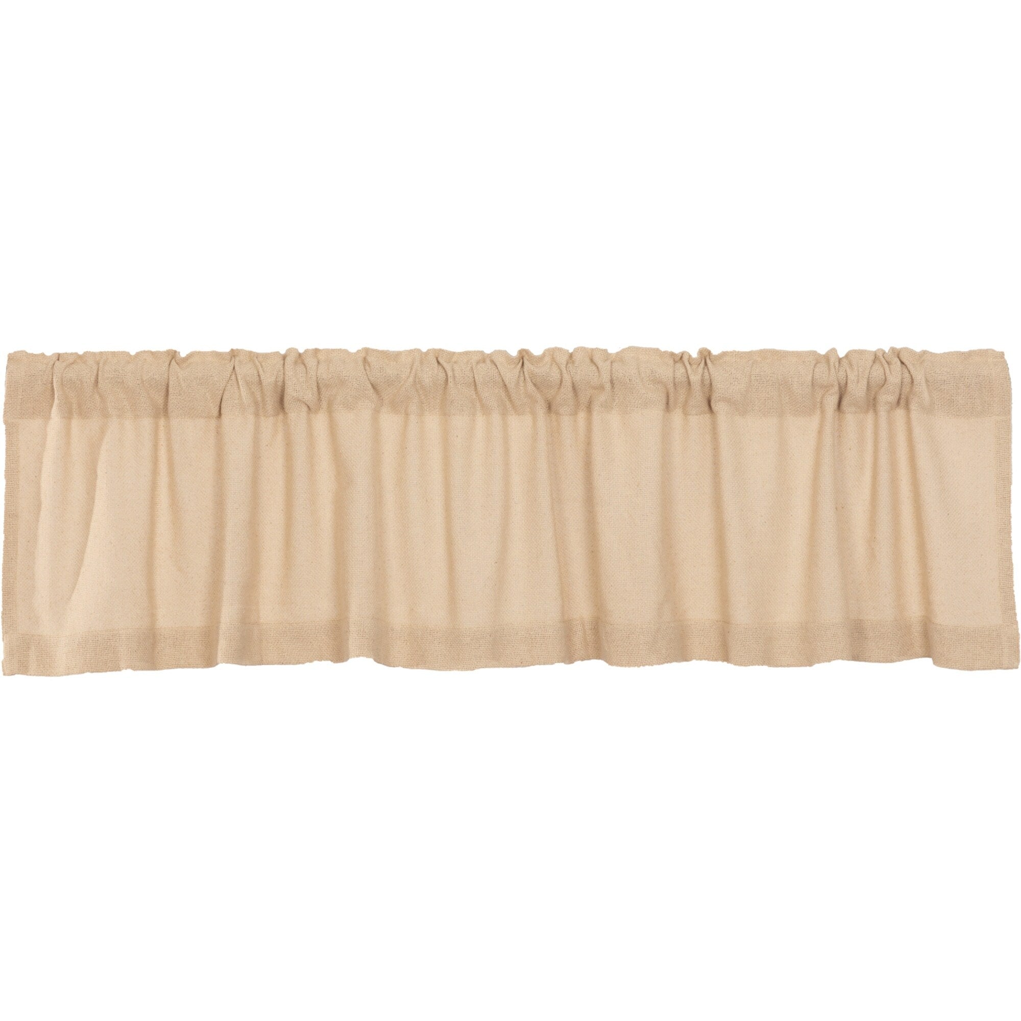 Farmhouse Kitchen Curtains VHC Cotton Burlap Valance Rod Pocket Solid Color