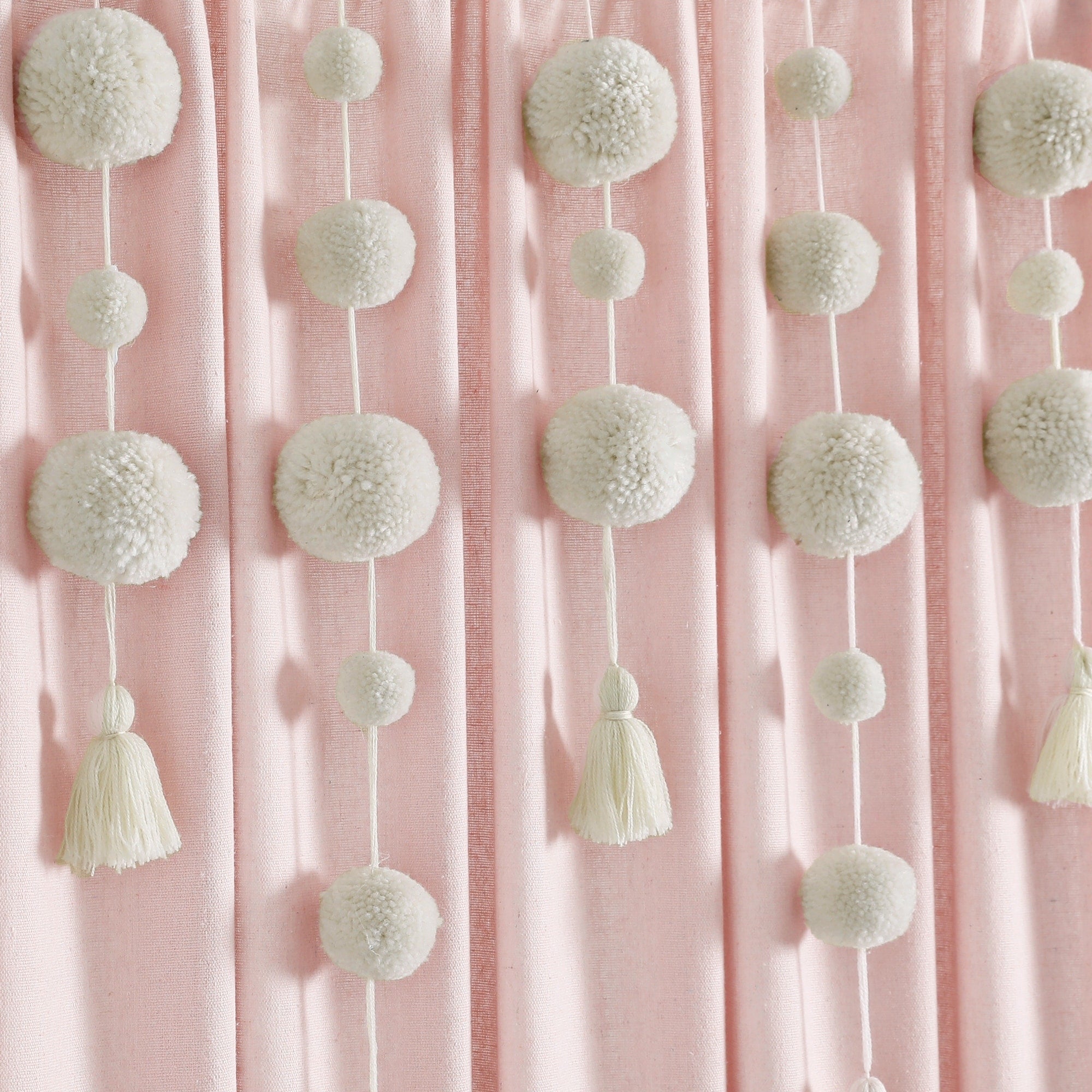 Lush Decor Boho Pom Pom Tassel Linen Window Curtain Panel (Single)