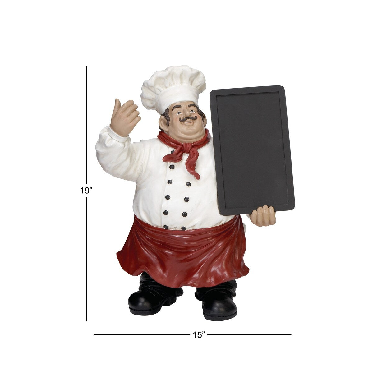 Polystone Chef Decorative Sculpture with Chalkboard - Multi Colored - Roche River Decor