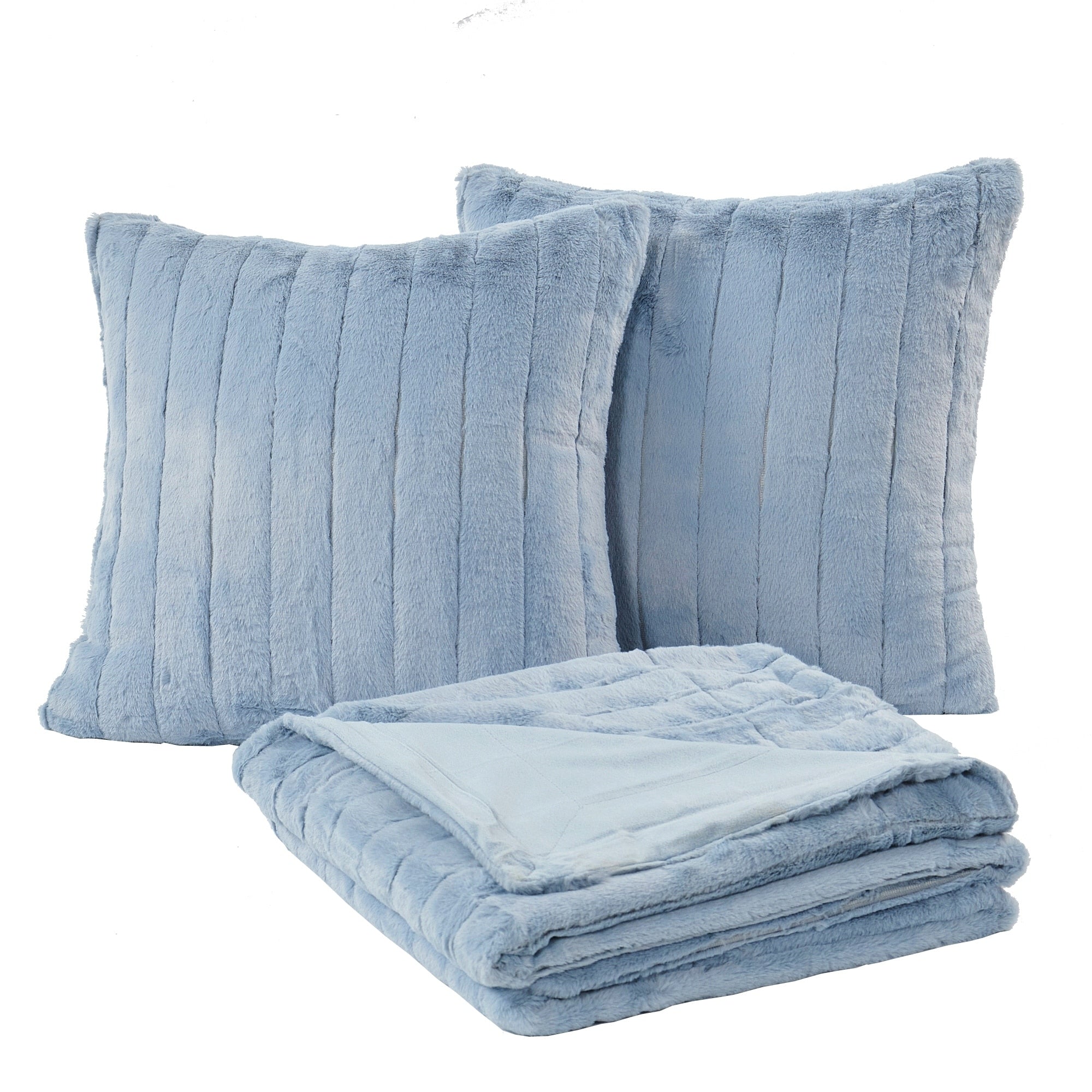 FakeFur Throw & 2 Pillow Shell Combo Set