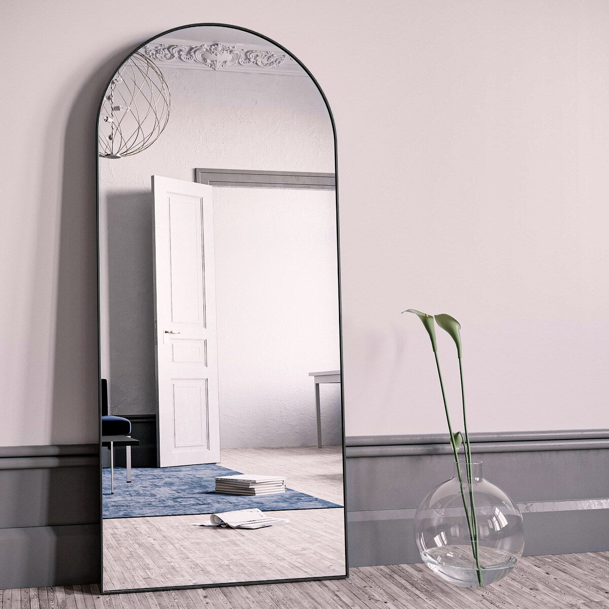 Arched Full Length Floor Mirror Full Body Standing Mirror Wall Decor