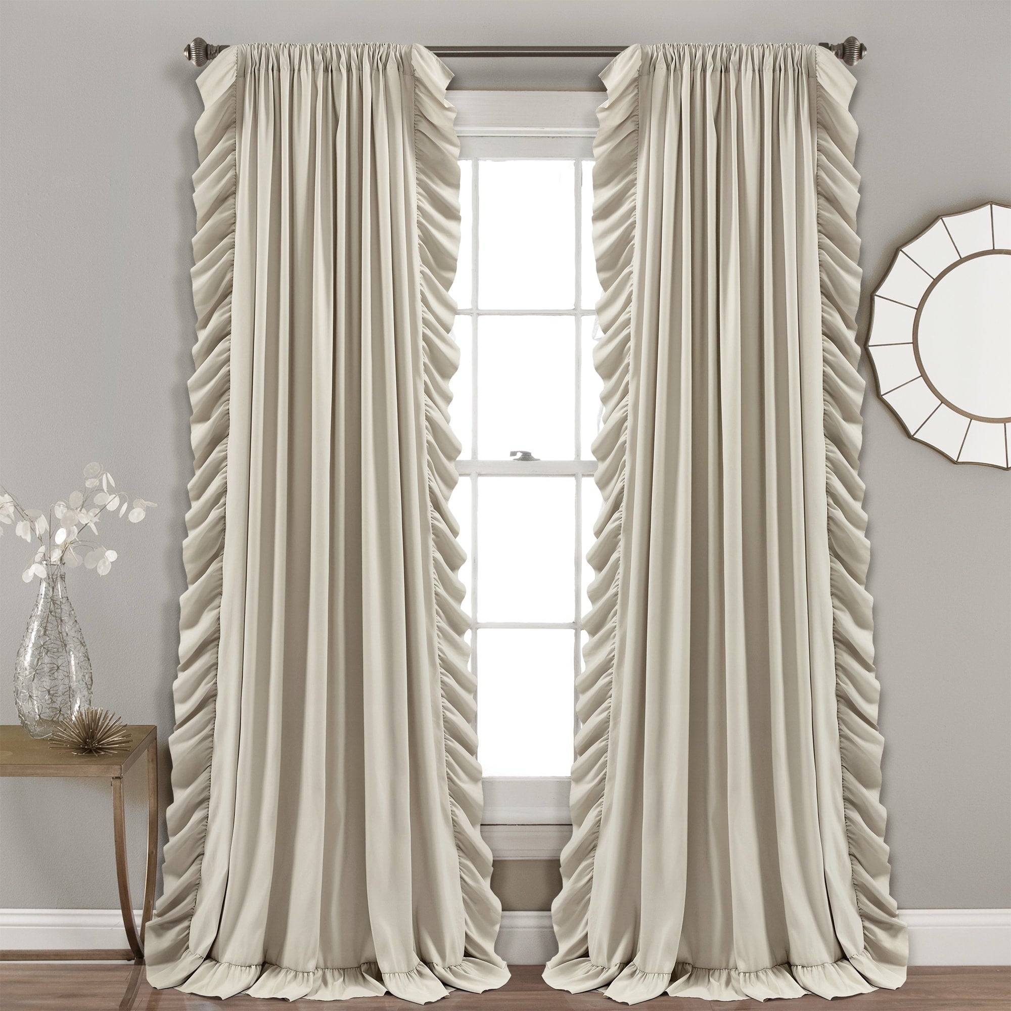 The Gray Barn Gila Ruffled Edge Curtain Panel Pair