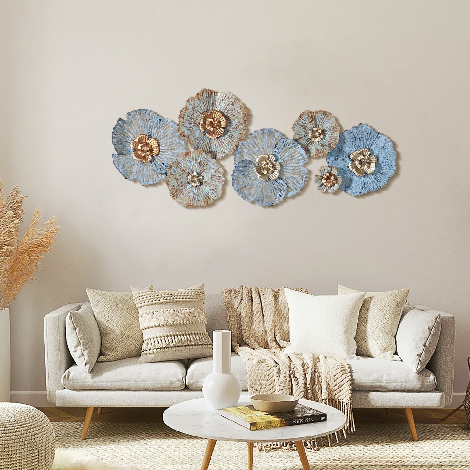 Carbon Loft Multi-color Metal Distressed Flower Wall Art