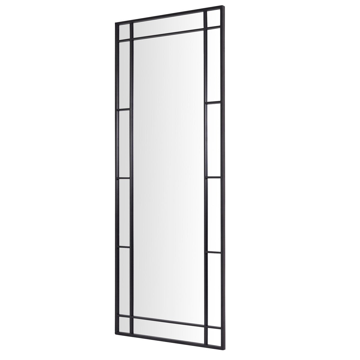 Metal Rectangle Full Length Mirror Pane Grid Floor Mirror