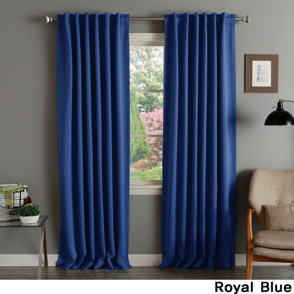 Aurora Home Solid Thermal Insulated 108-inch Blackout Curtain Panel Pair - 52 X 108 - 52 X 108