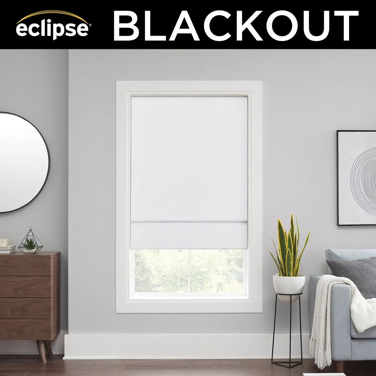 Eclipse Kylie Solid 100% Total Blackout Cordless Roman Shade