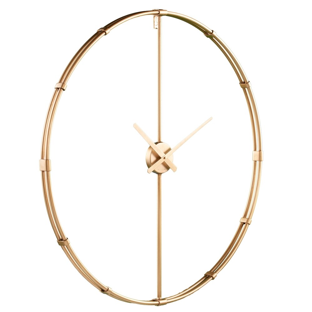 SEI Furniture Dexdale Contemporary Gold Large Metal Clock