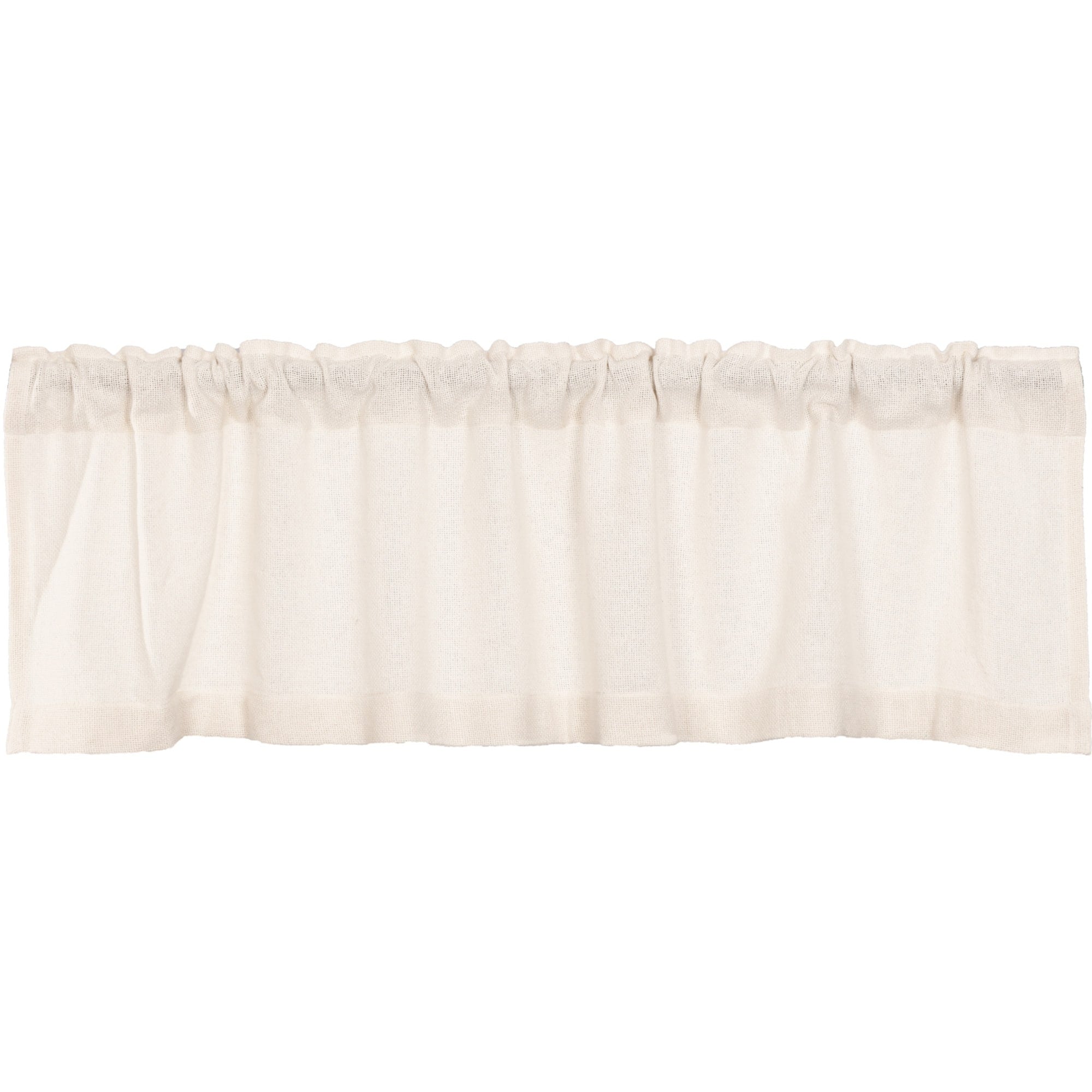 Farmhouse Kitchen Curtains VHC Cotton Burlap Valance Rod Pocket Solid Color