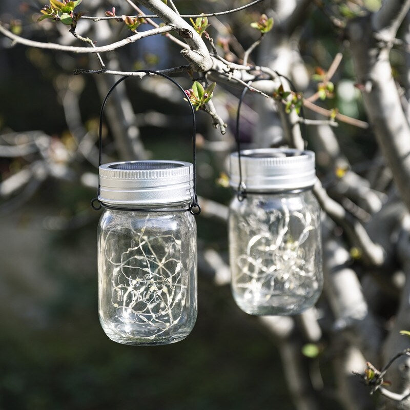 Solar Powered LED Outdoor Mason Jar Lantern (Set of 6)