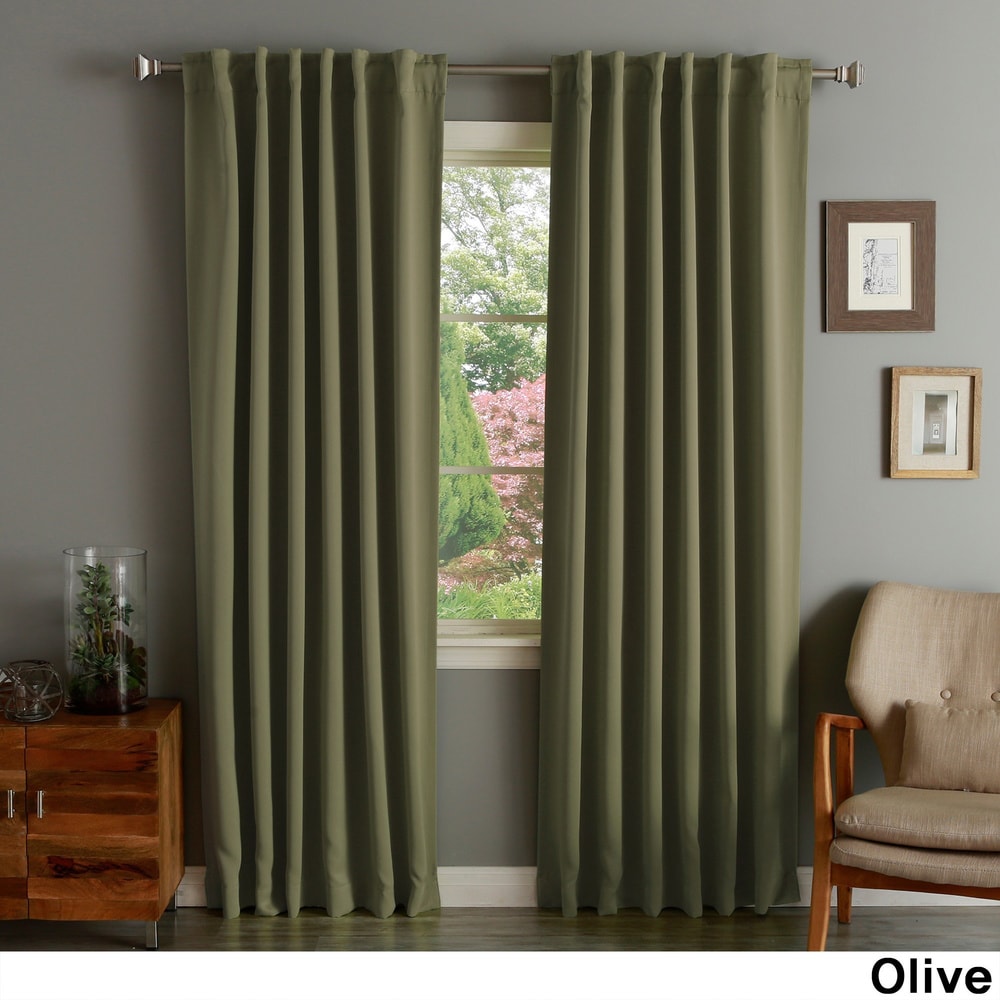 Aurora Home Solid Thermal Insulated 108-inch Blackout Curtain Panel Pair - 52 X 108 - 52 X 108