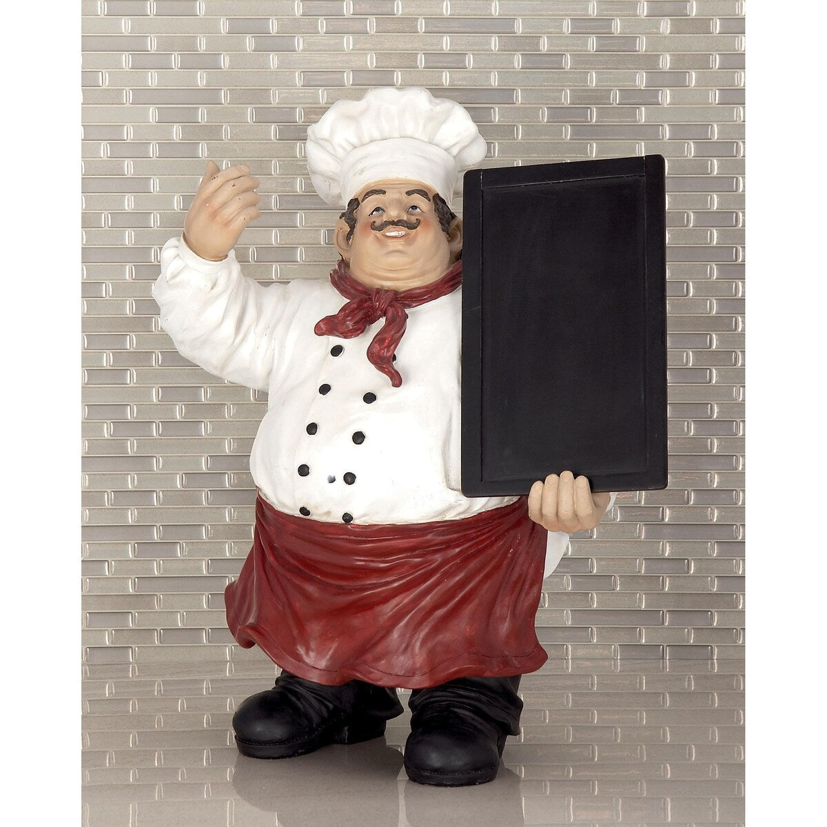 Polystone Chef Decorative Sculpture with Chalkboard - Multi Colored - Roche River Decor