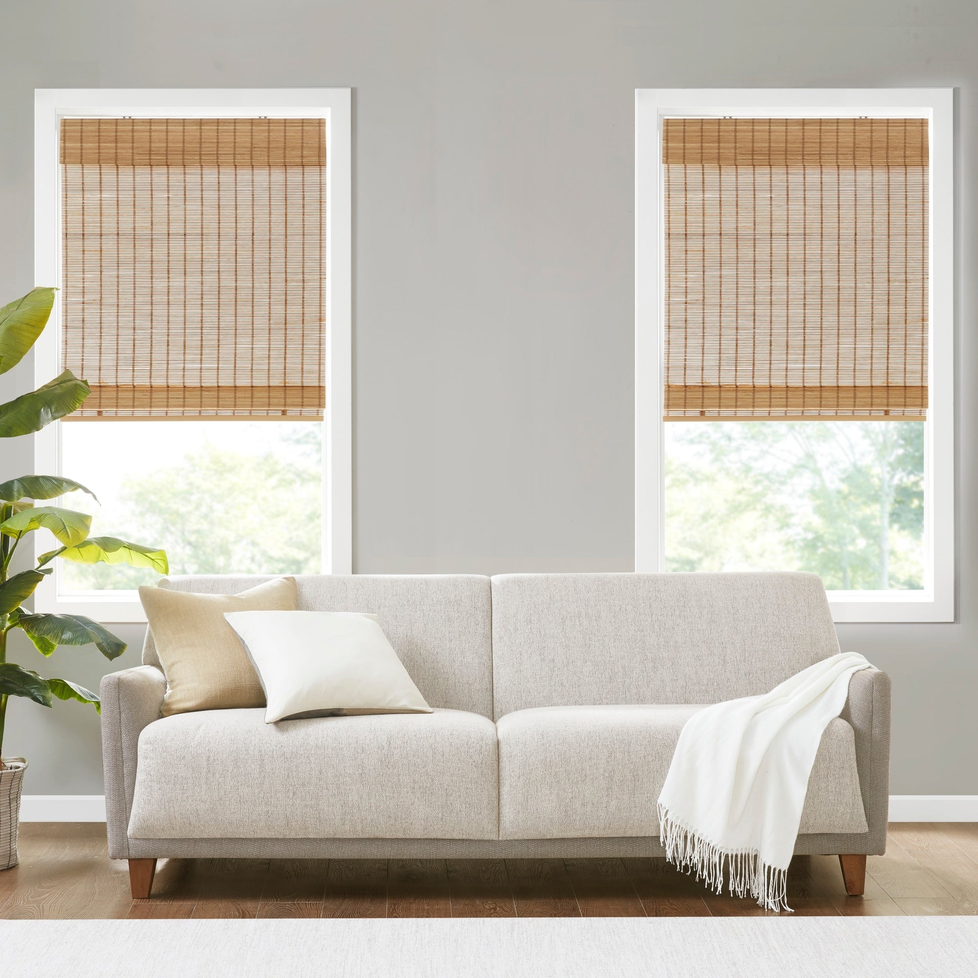 Madison Park Oakley Bamboo Light Filtering Roman Shade