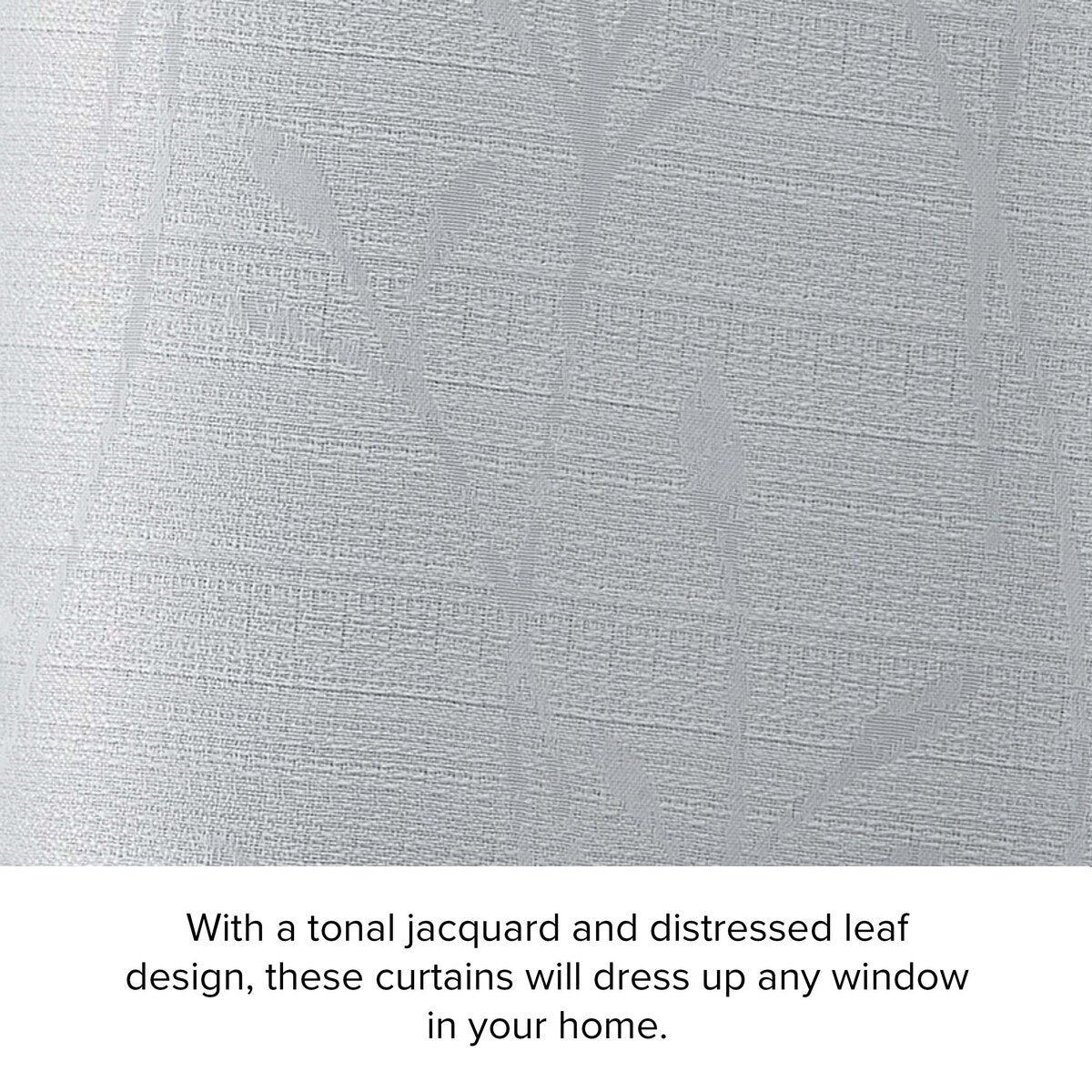 Lucky Brand Sondra Textured Leaf Pattern Blackout Grommet Window Curtain Panel Pair with Tiebacks