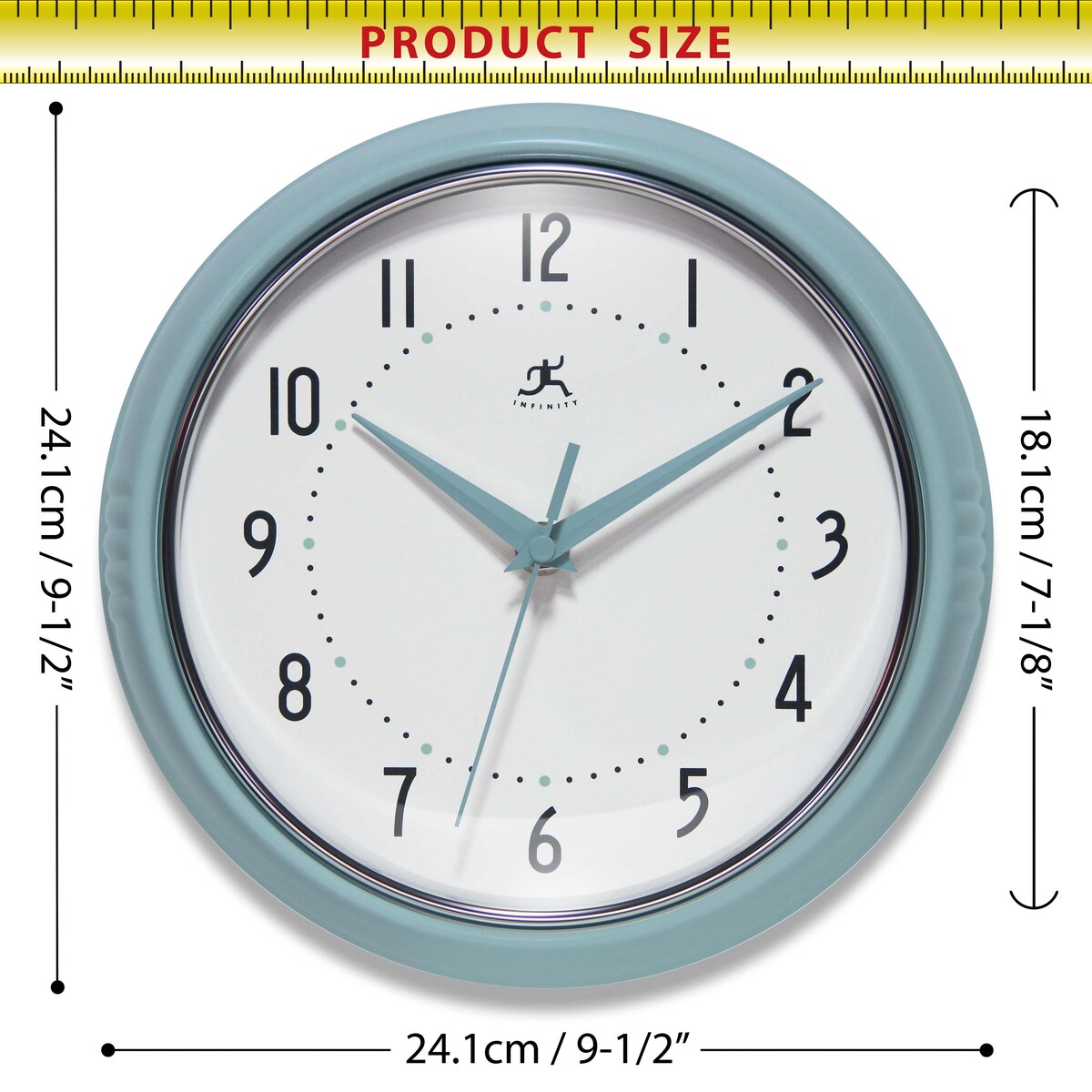 Round Retro Kitchen Wall Clock by Infinity Instruments