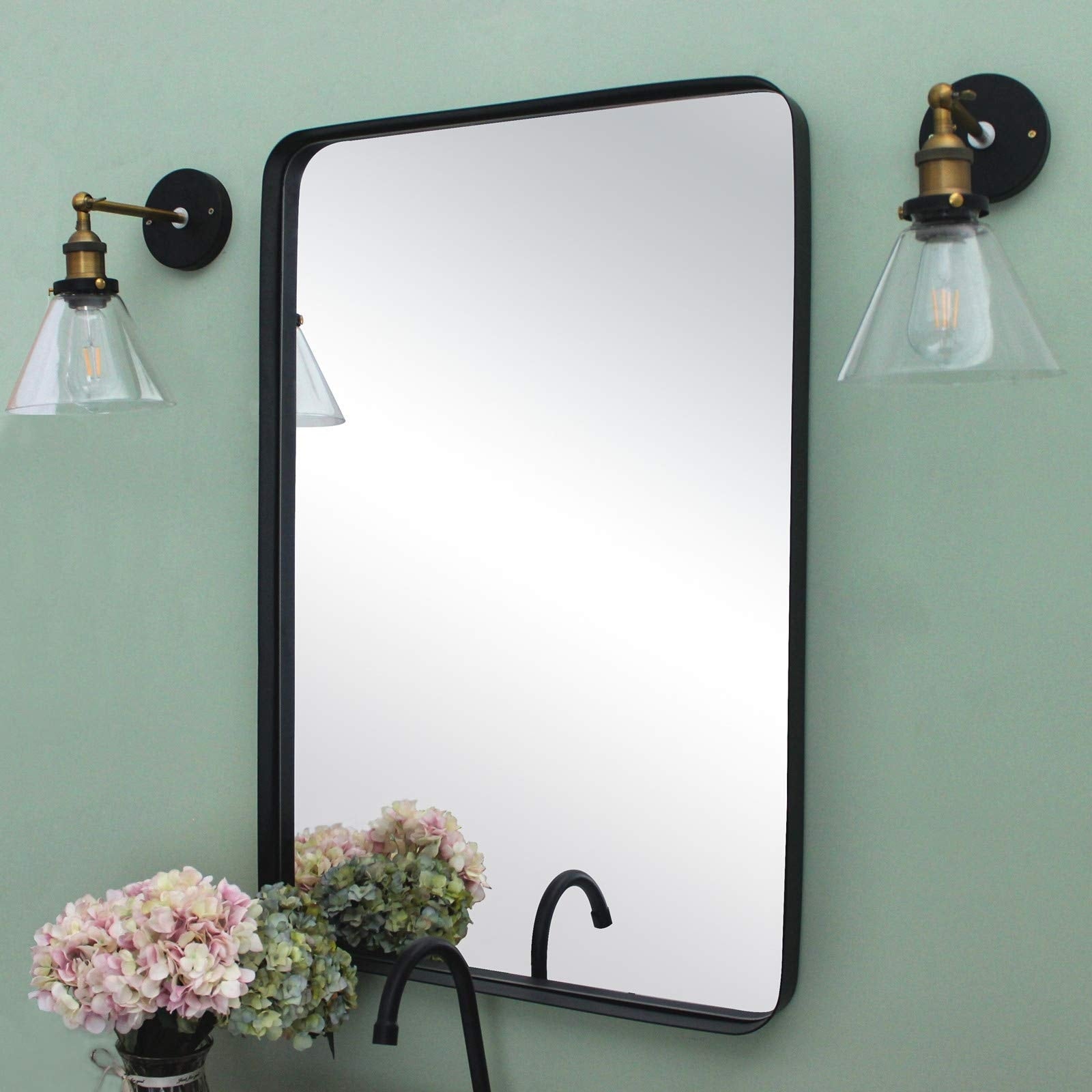 TEHOME Arthers Stainless Steel Metal Bathroom Vanity Wall Mirror