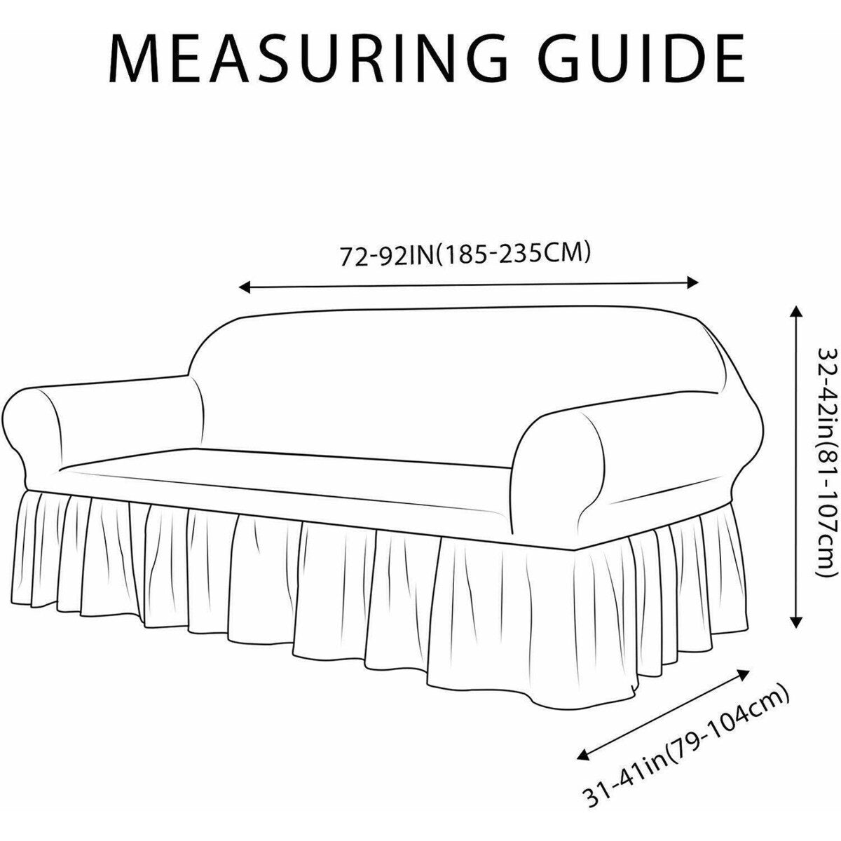 Subrtex 1 Piece Sofa Slipcover Seersucker Skirt Stretch Spandex Furniture Protector