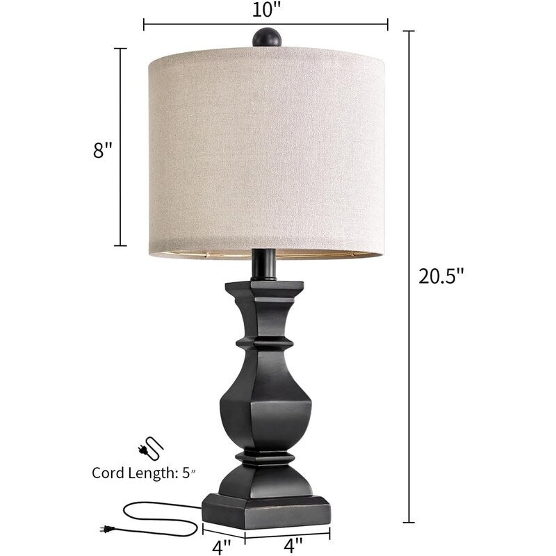 20.5'' Bedroom Nightstand Table Lamp Vintage Bedroom Lamps