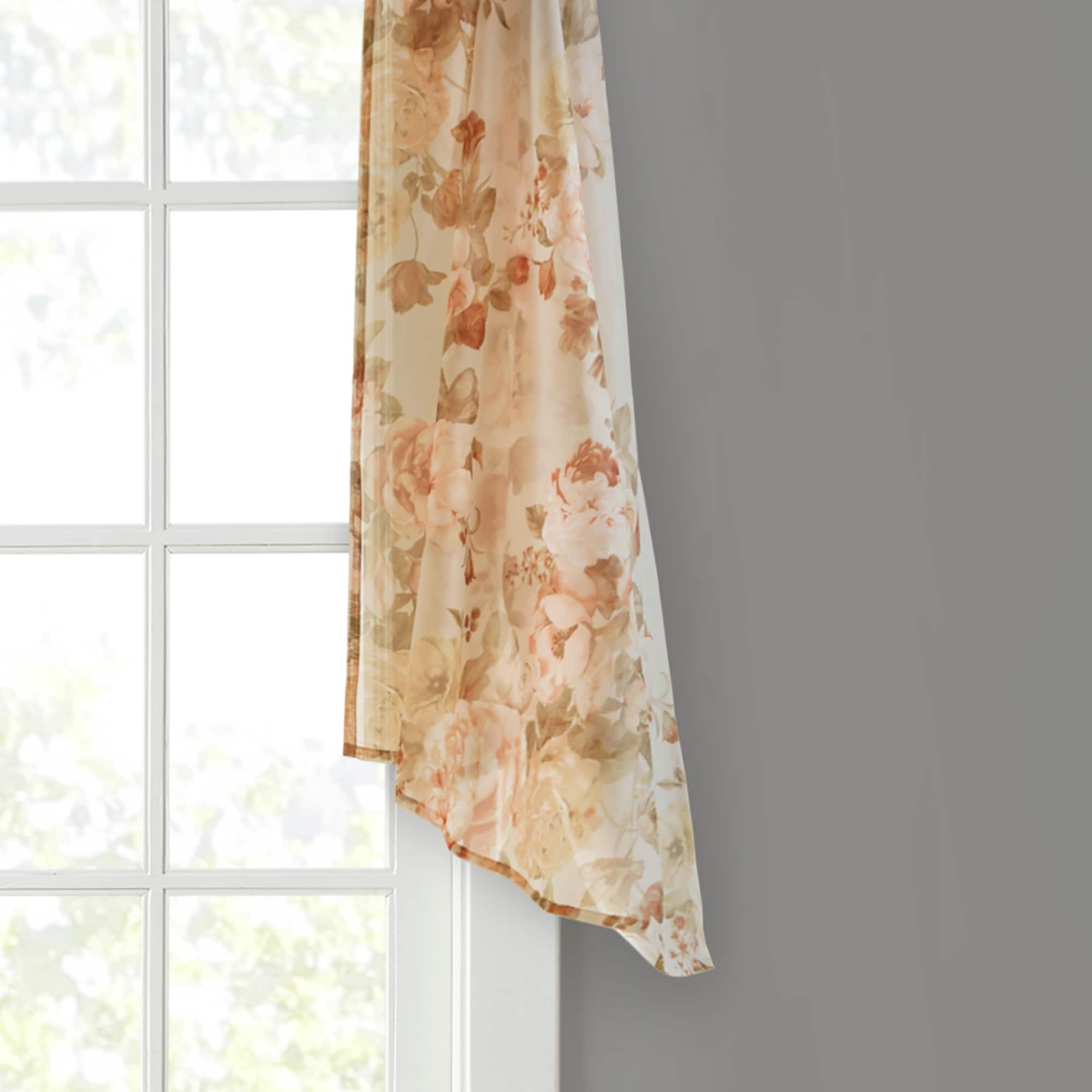 Madison Park Abelia Printed Floral Voile Sheer Scarf